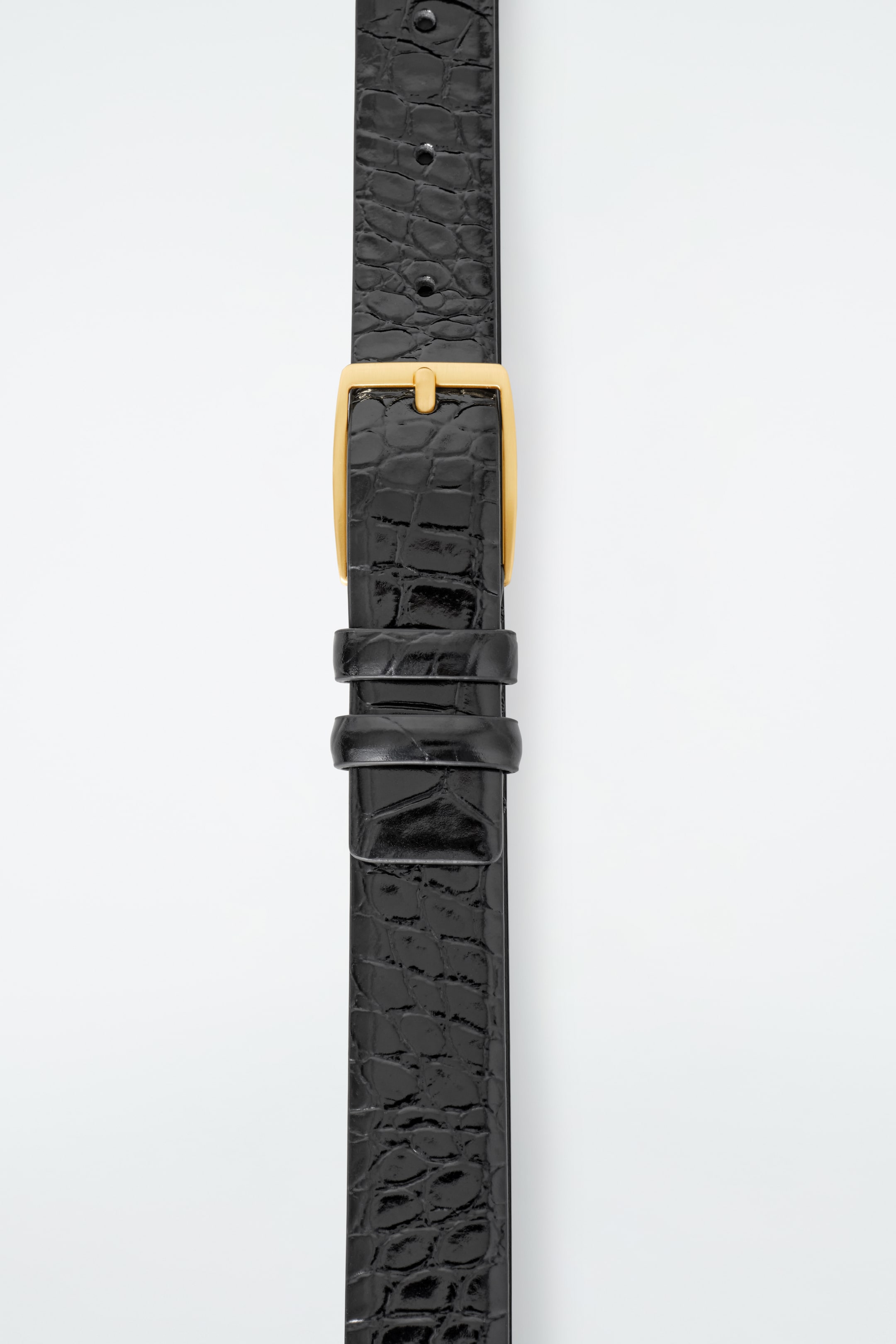View larger image: CROC-EMBOSSED LEATHER BELT - BLACK - Ladies | H&M GB 3