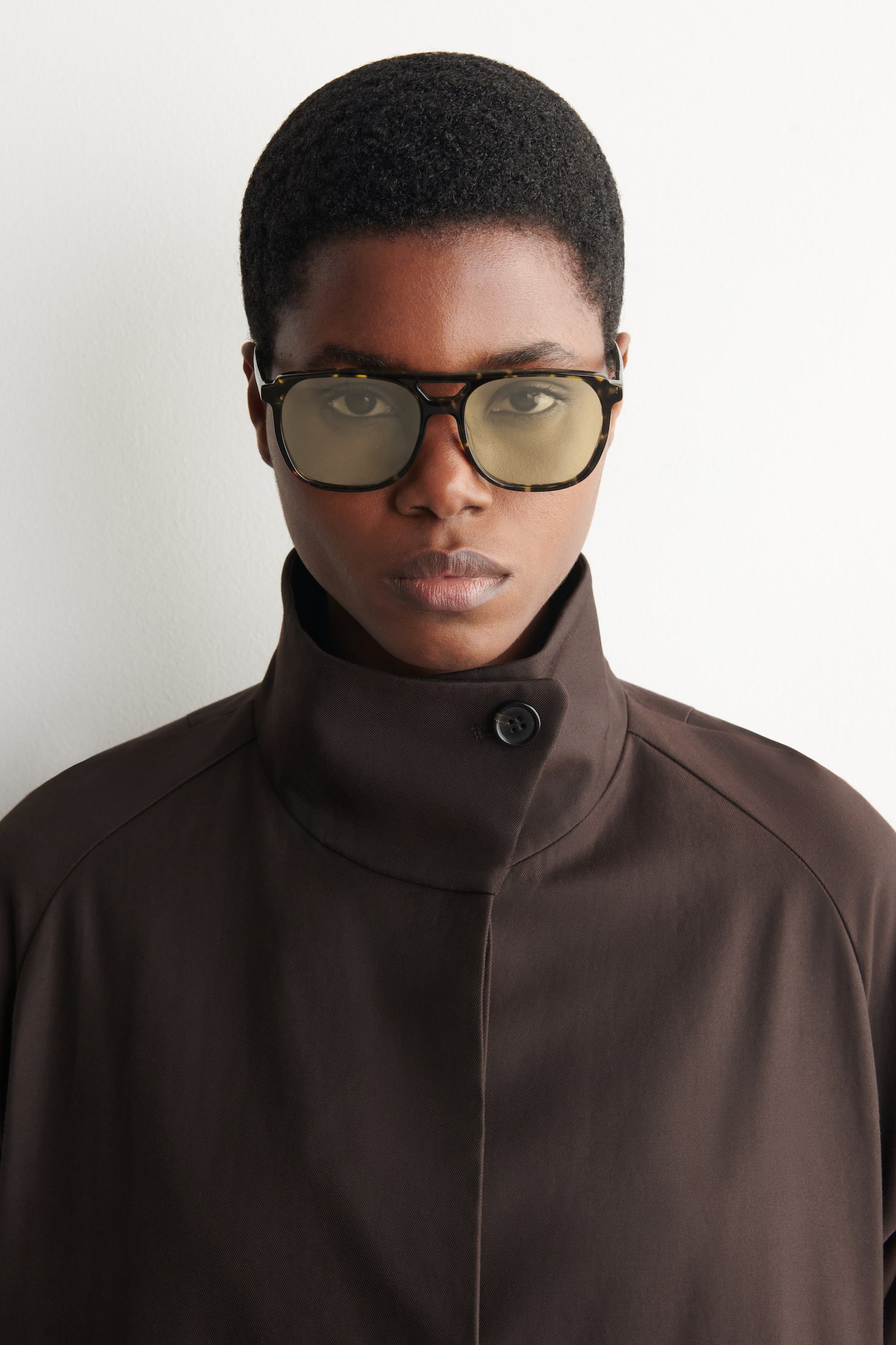 ECKIGE PILOTENSONNENBRILLE-SCHILDPATT/GELB - 1