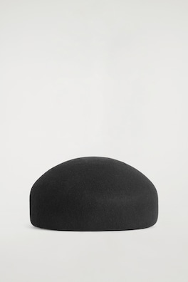 SCULPTED WOOL BERET — BLACK 3