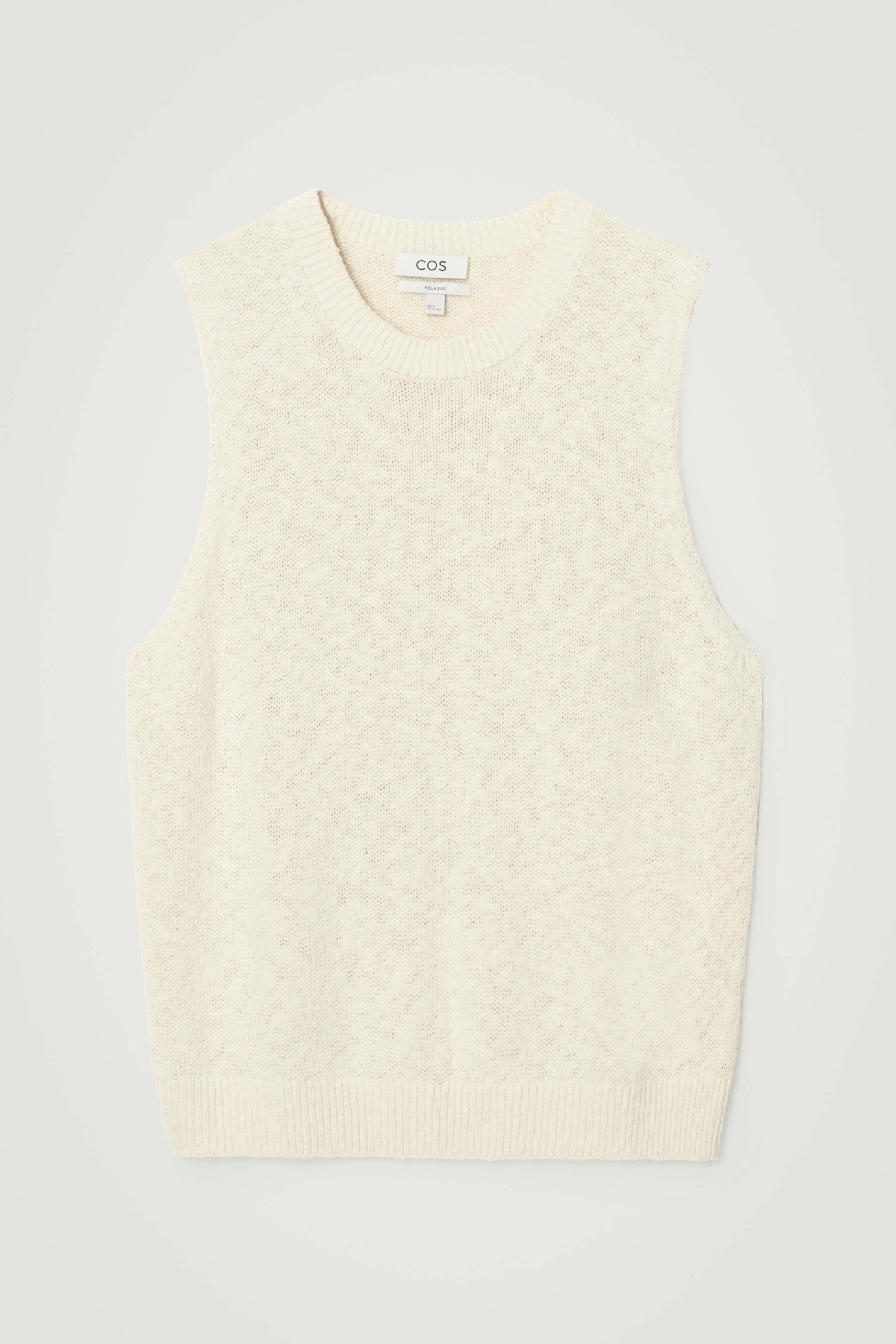View larger image: RELAXED MÉLANGE-KNIT COTTON VEST - OATMEAL MÉLANGE - Men | H&M GB 1