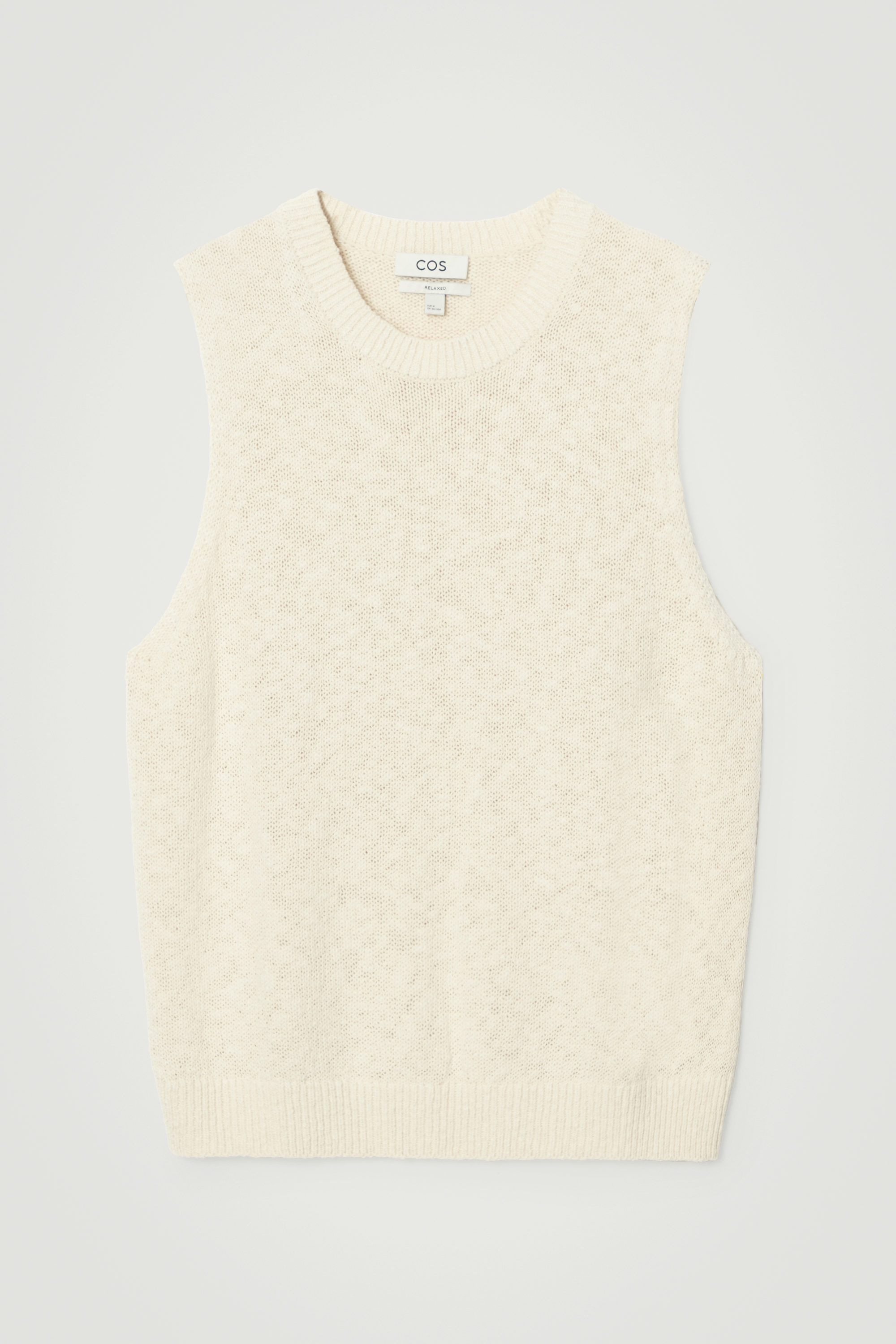 トップス dium. melange summer knit vest RELAXED MÉLANGE-KNIT COTTON VEST - OATMEAL MÉLANGE | COS