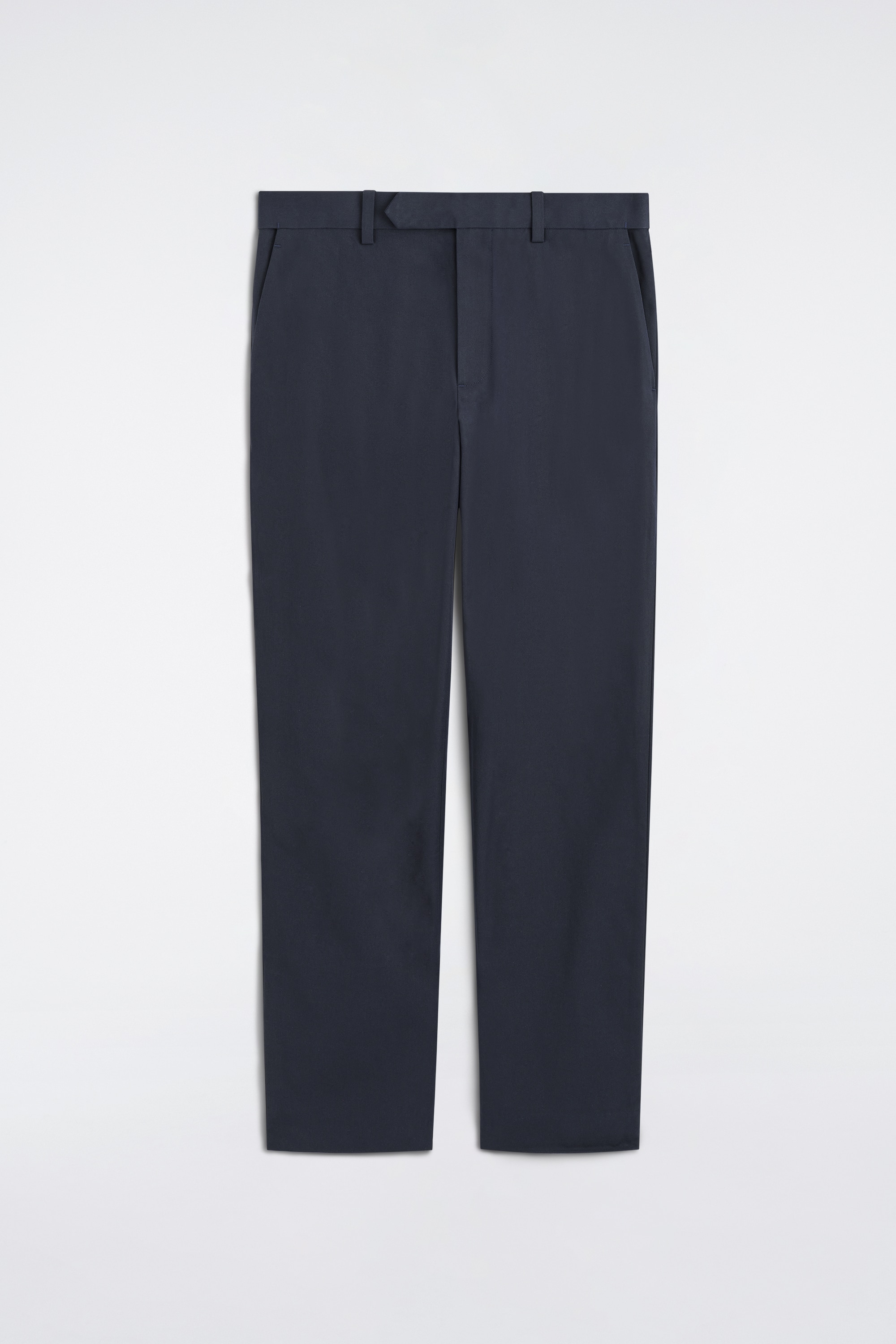 SCHMALE HOSE AUS BAUMWOLL-MIX MIT GERADEM BEIN - NAVYBLAU