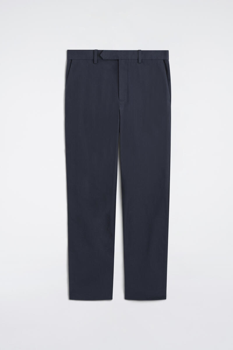 Cotton-Blend Slim-Fit Straight-Leg Pants
