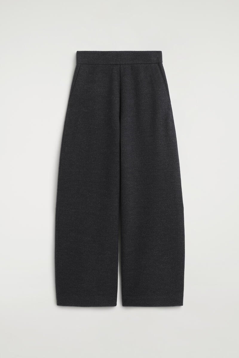 Boiled Wool-Blend Barrel-Leg Pants