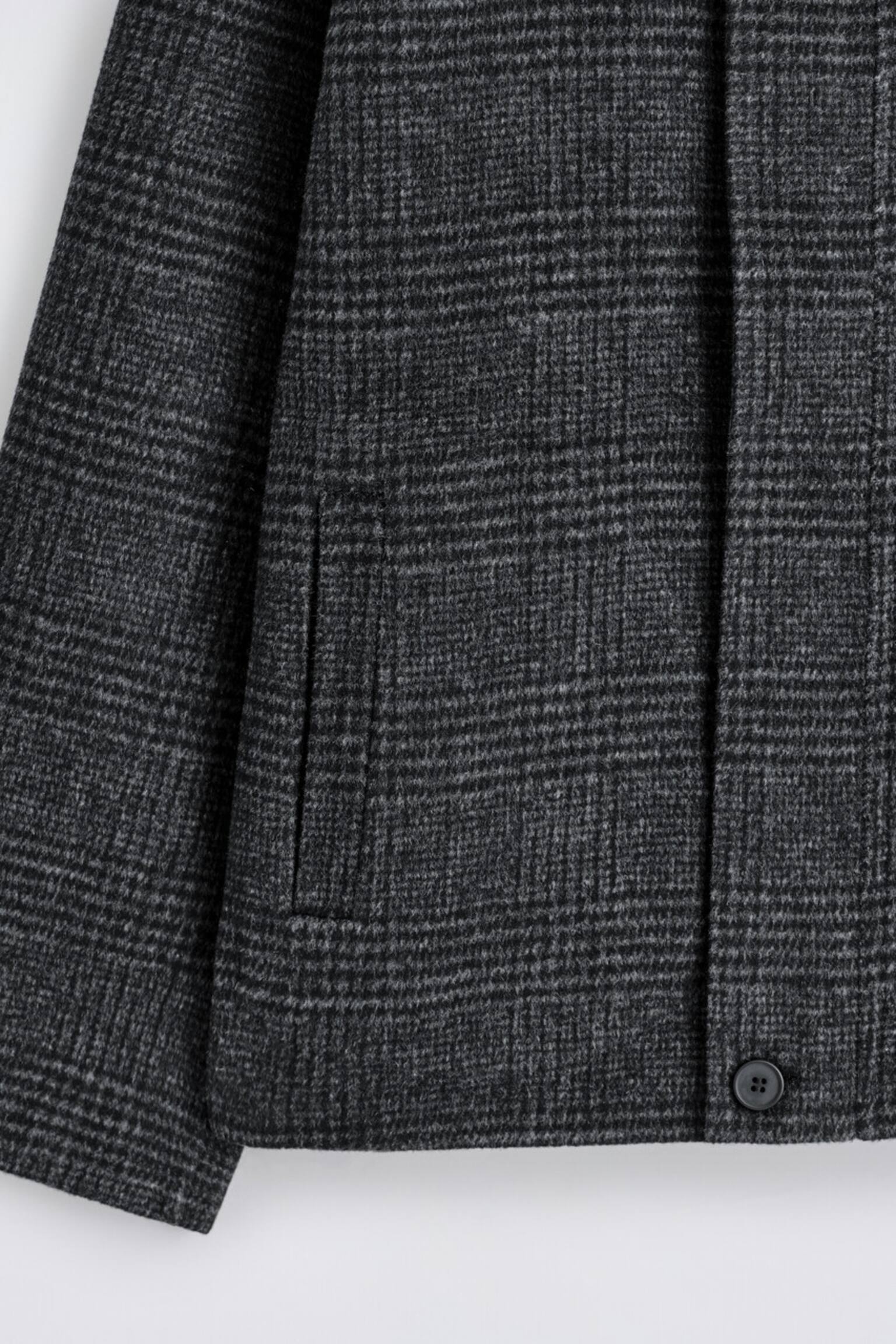 WENDBARE WOLLJACKE MIT KARO- UND FISCHGRÄTMUSTER - GRAU/KARIERT - 8