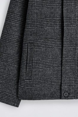 REVERSIBLE CHECKED / HERRINGBONE WOOL SPORTS JACKET — GRAY / CHECKED 6