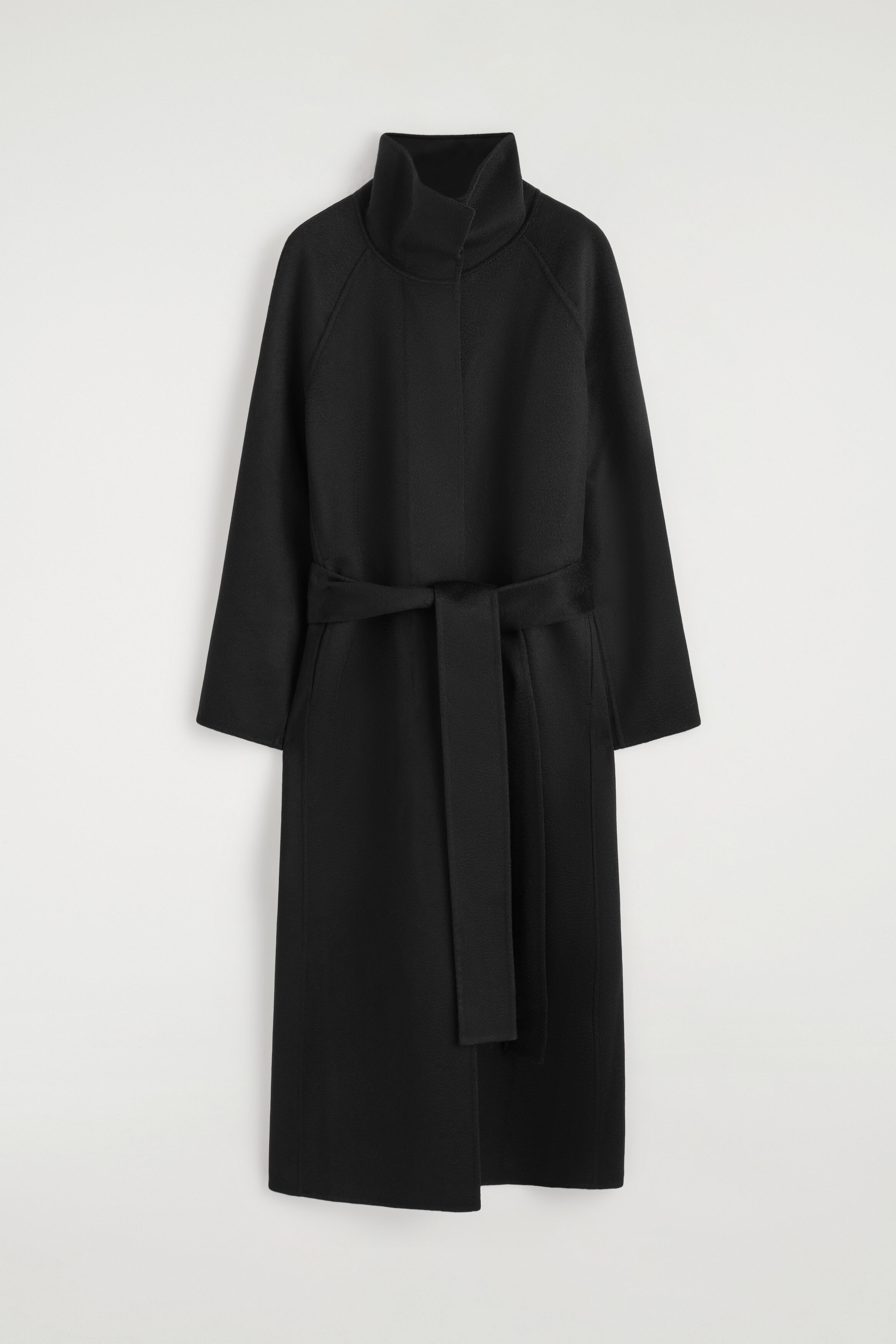 BELTED DOUBLE-FACED CASHMERE COAT - BLACK | COS DK