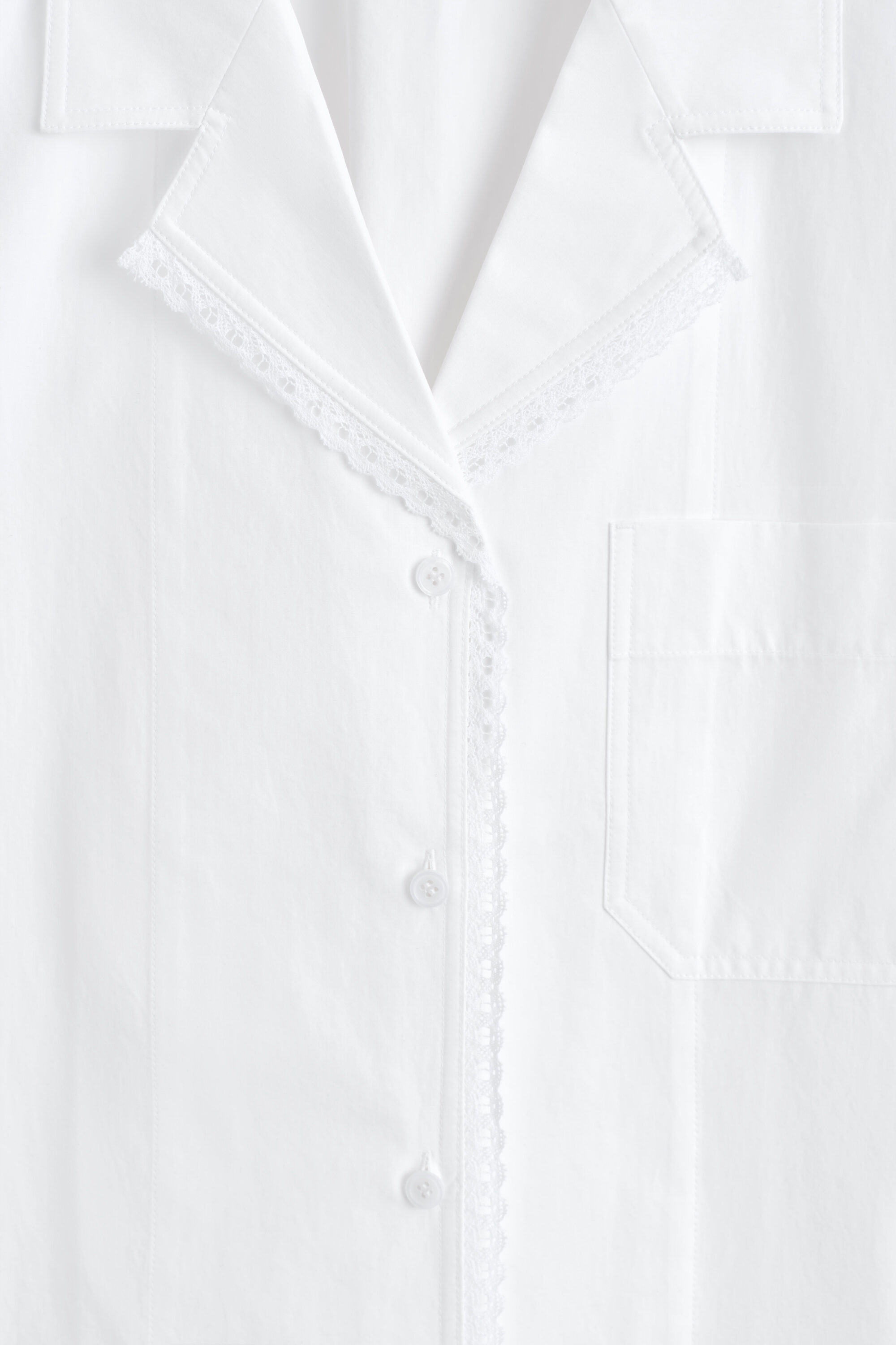 LACE-TRIMMED RESORT SHIRT - WHITE | COS CA