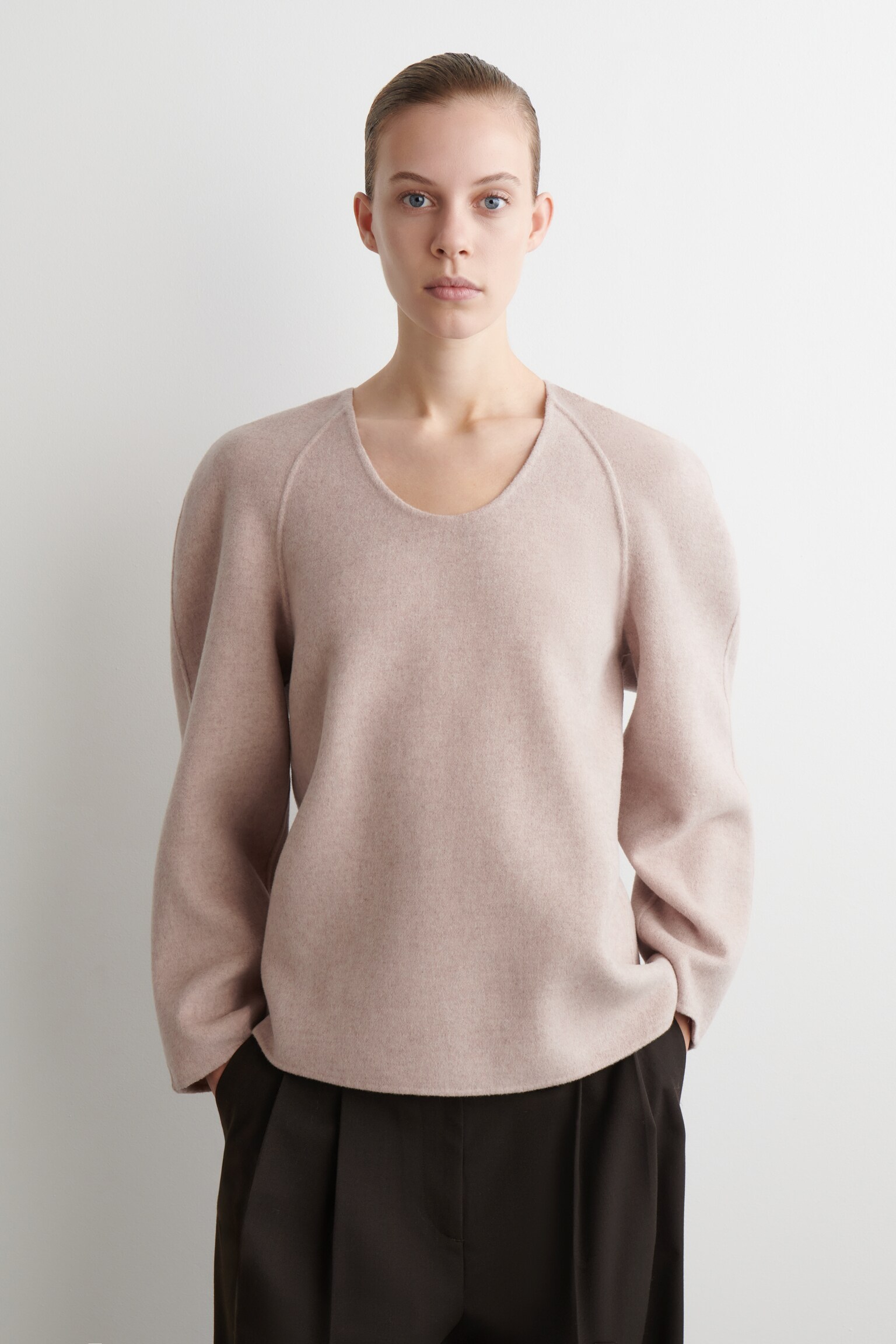 HAUT EN LAINE DOUBLE FACE - BEIGE CLAIR - 1