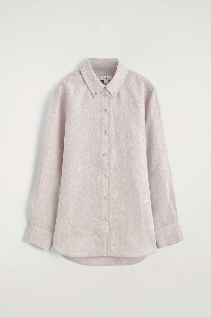 Button-Down Collar Linen Shirt