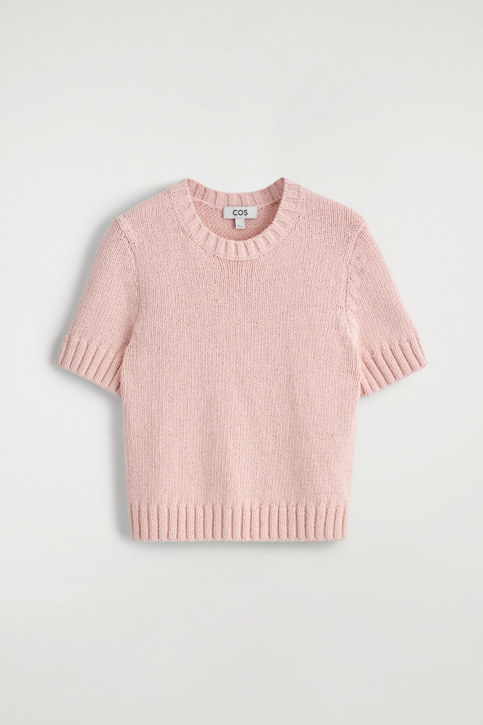 T-SHIRT IN MAGLIA DI COTONE - ROSA CHIARO/ÉCRU - 2