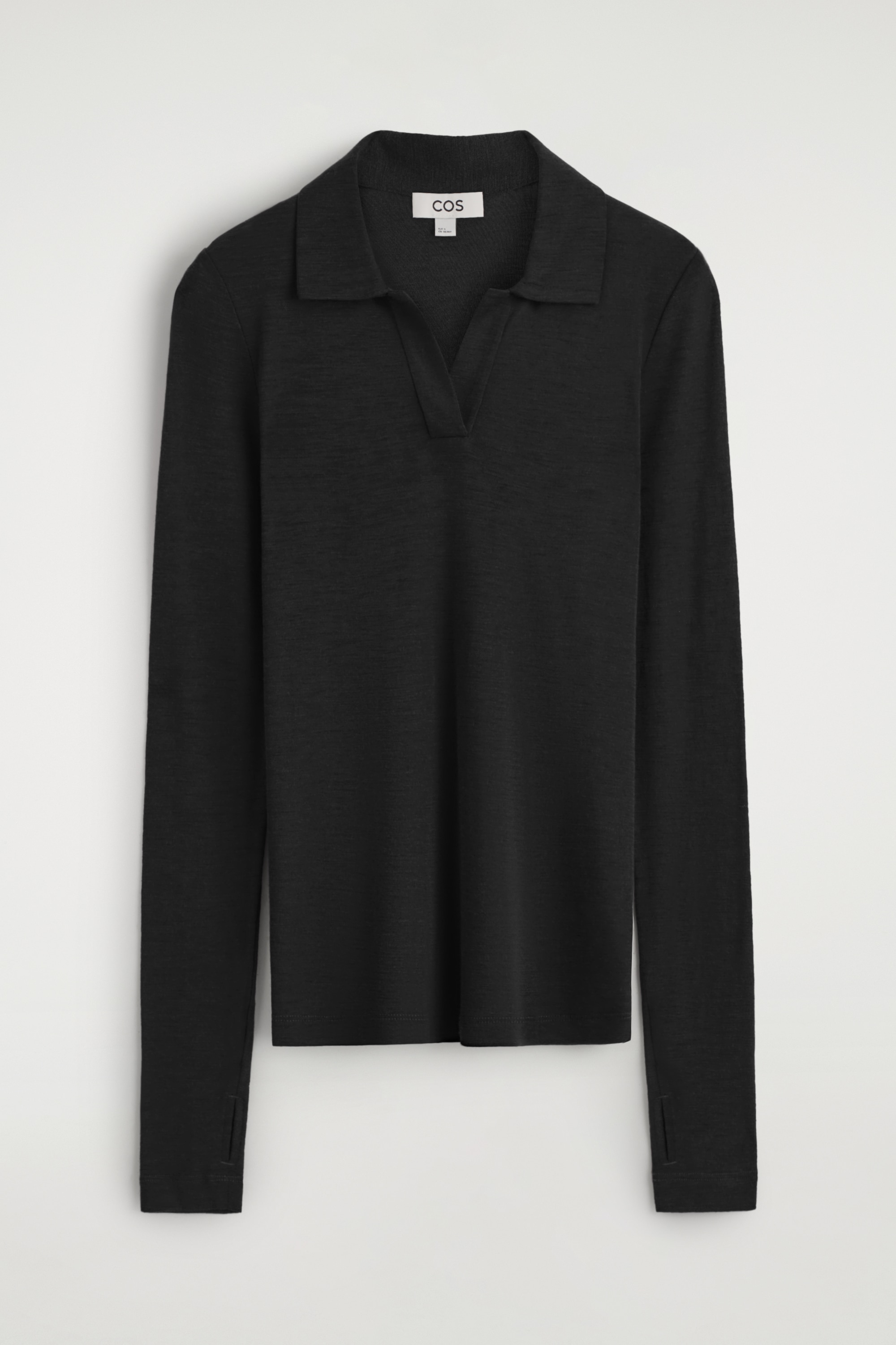 MERINO WOOL POLO SHIRT - BLACK/BROWN MÉLANGE/BURGUNDY MÉLANGE