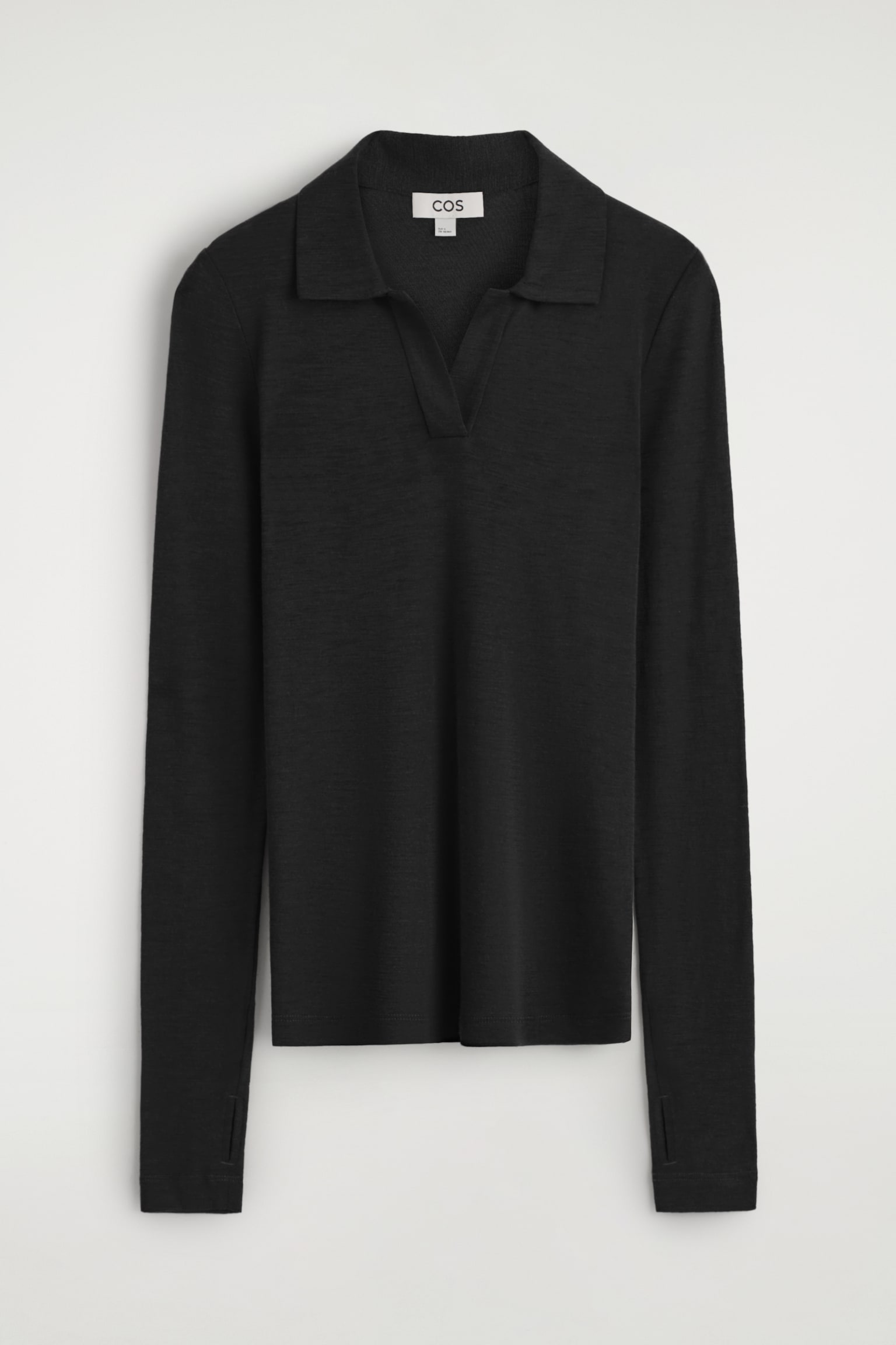 TRICOU POLO DIN LÂNĂ MERINO - NEGRU/BURGUND MELANJ - 2