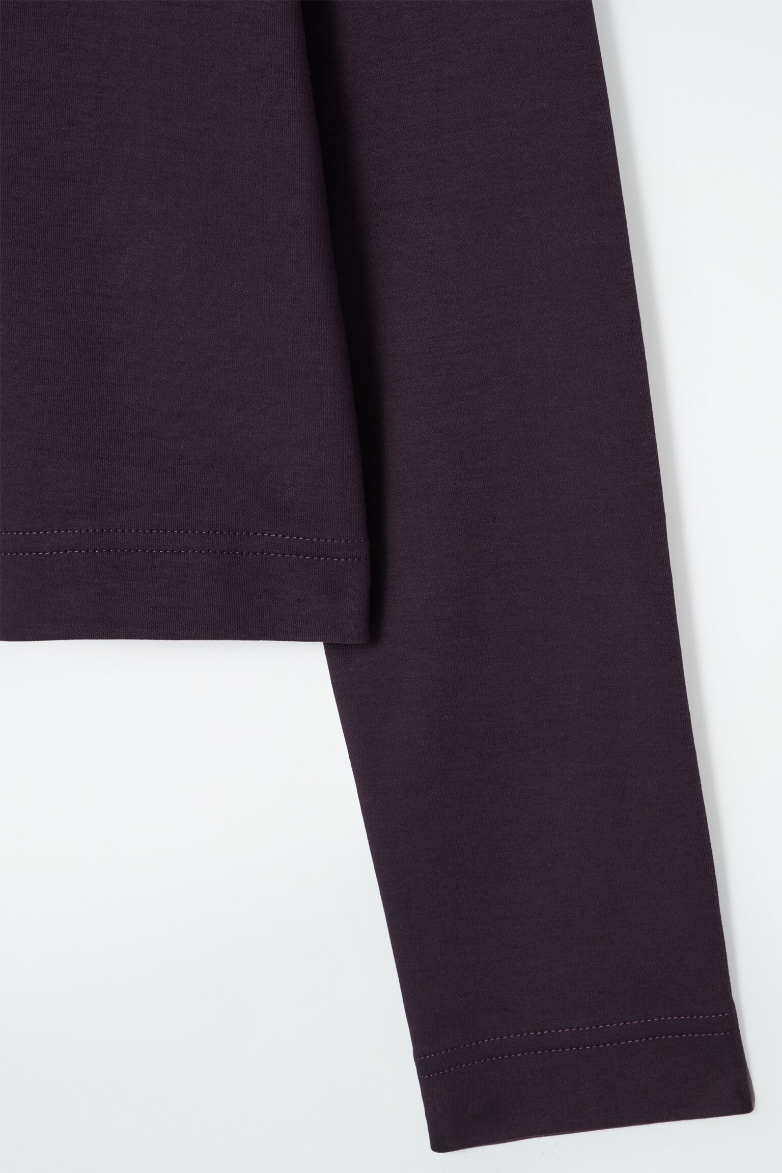 טי-שירט ארוך שרוול עם חיתוך נקי - סגול כהה/white/BLACK - 2