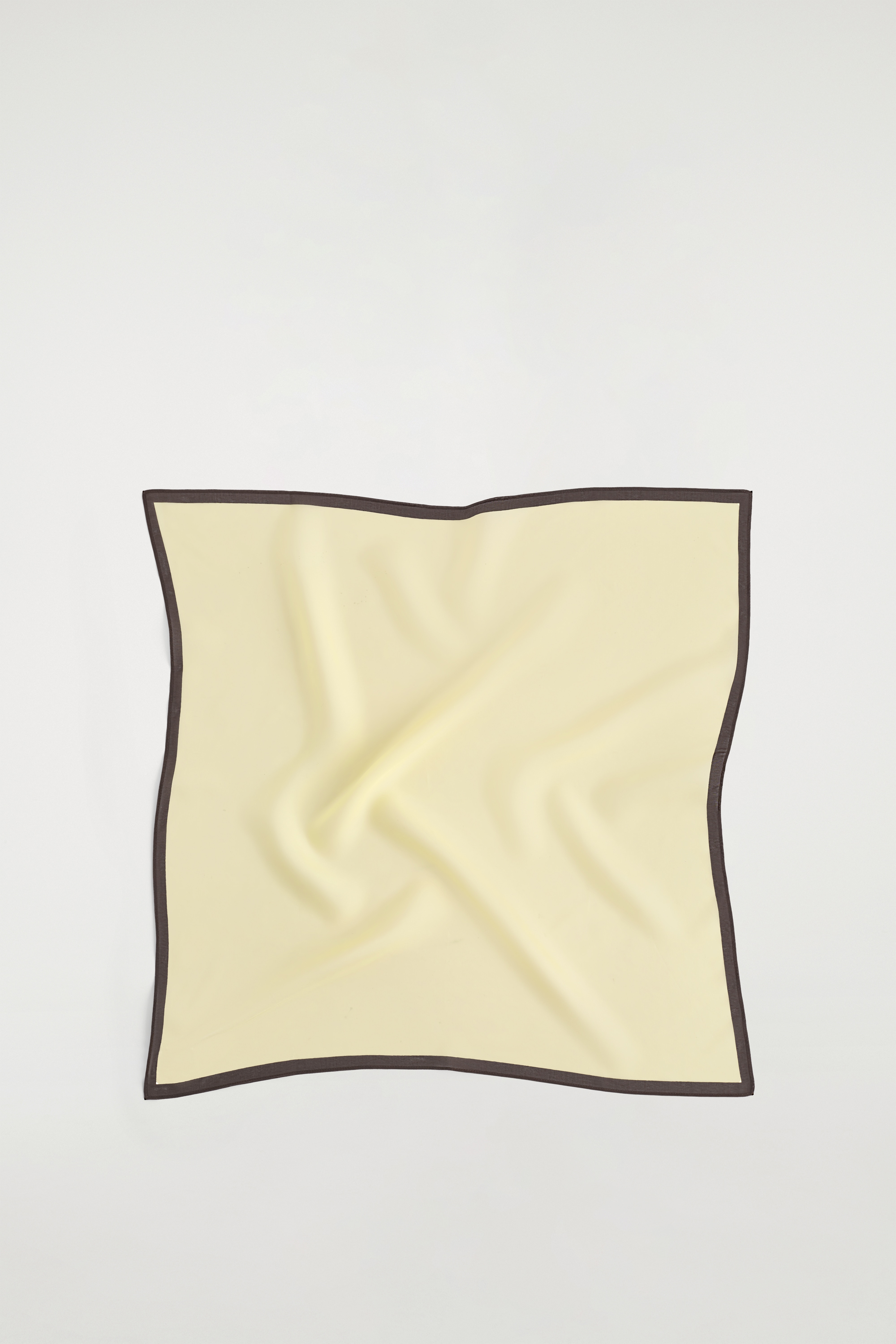 HALSTUCH AUS SEIDEN-ORGANZA - HELLGELB/BRAUN