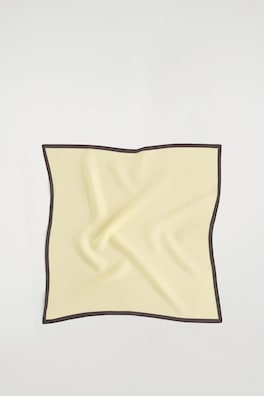 SILK-ORGANZA SCARF — BUTTER / BROWN 5