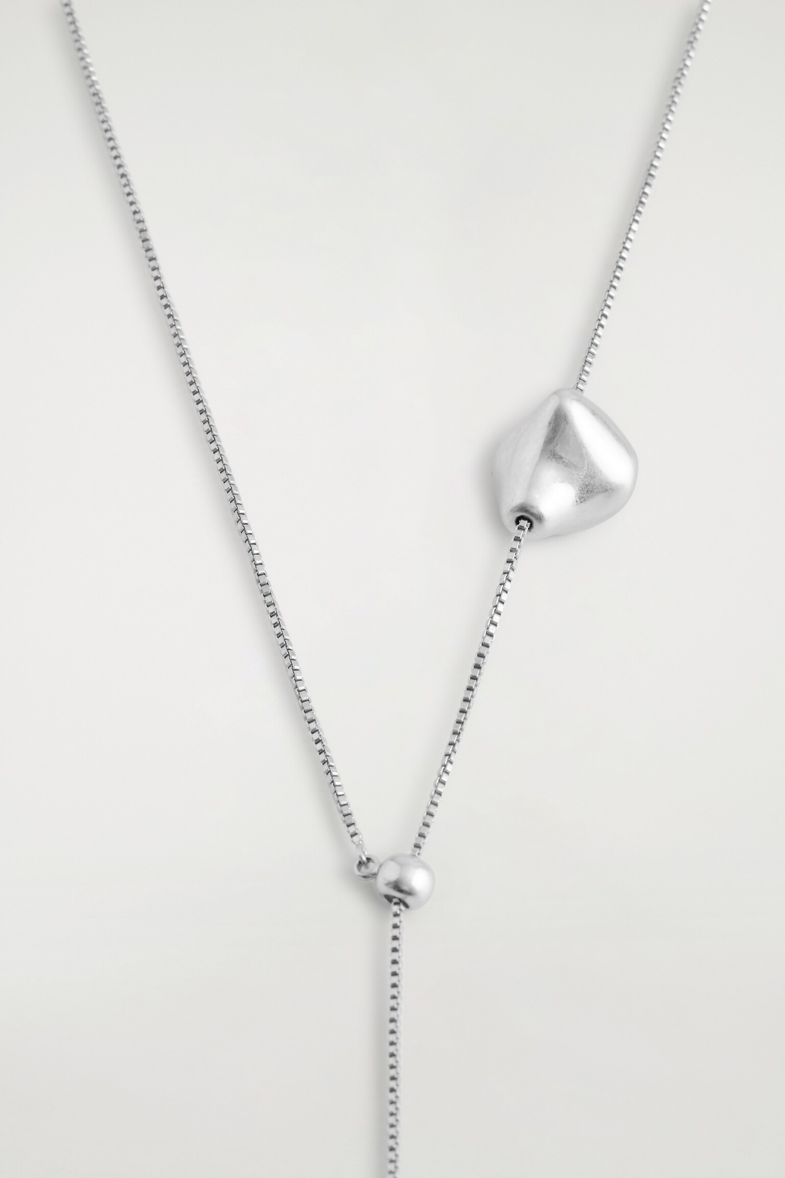 שרשרת תליון מותכת - SILVER - 4