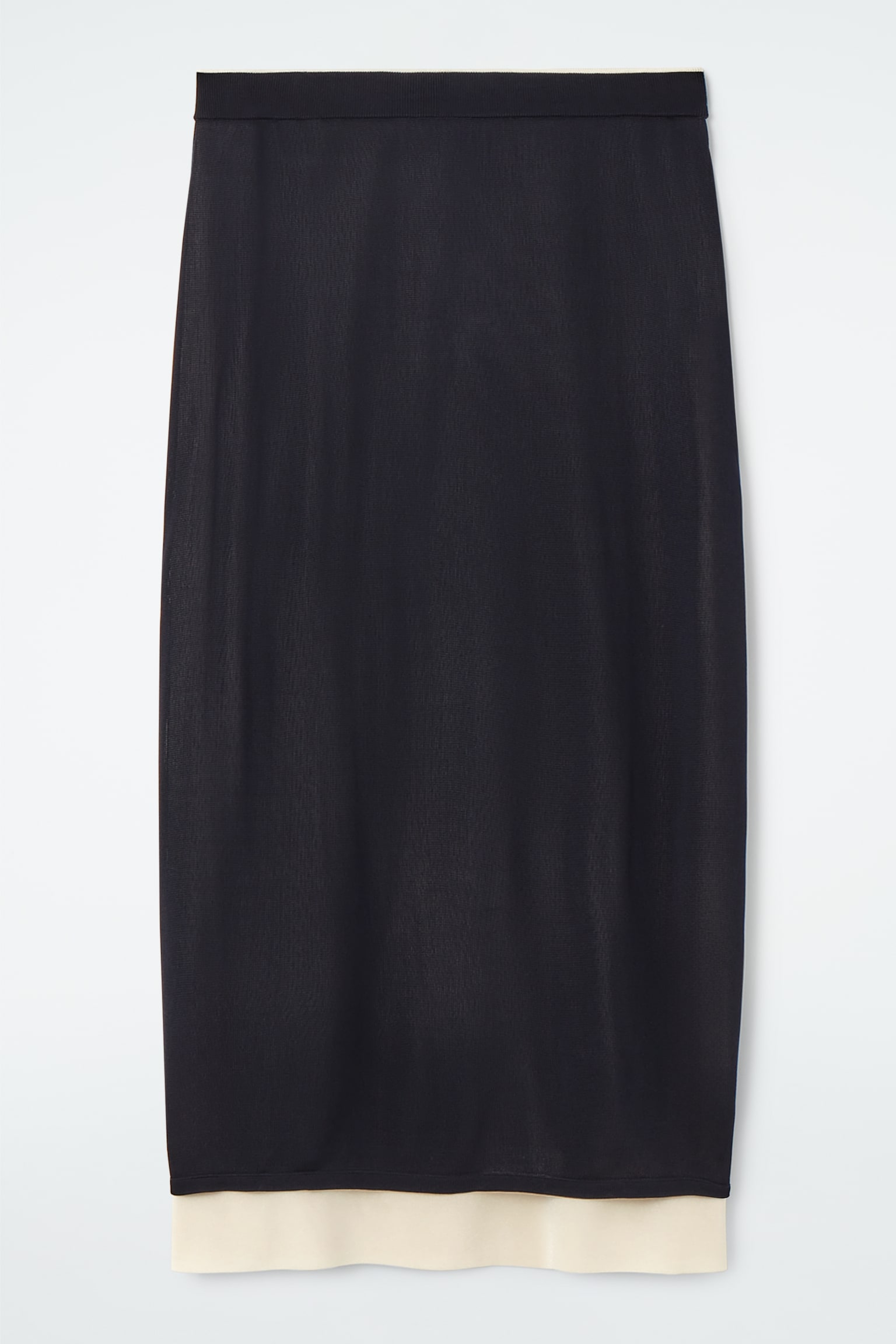 LAYERED KNITTED SKIRT - NAVY / CREAM