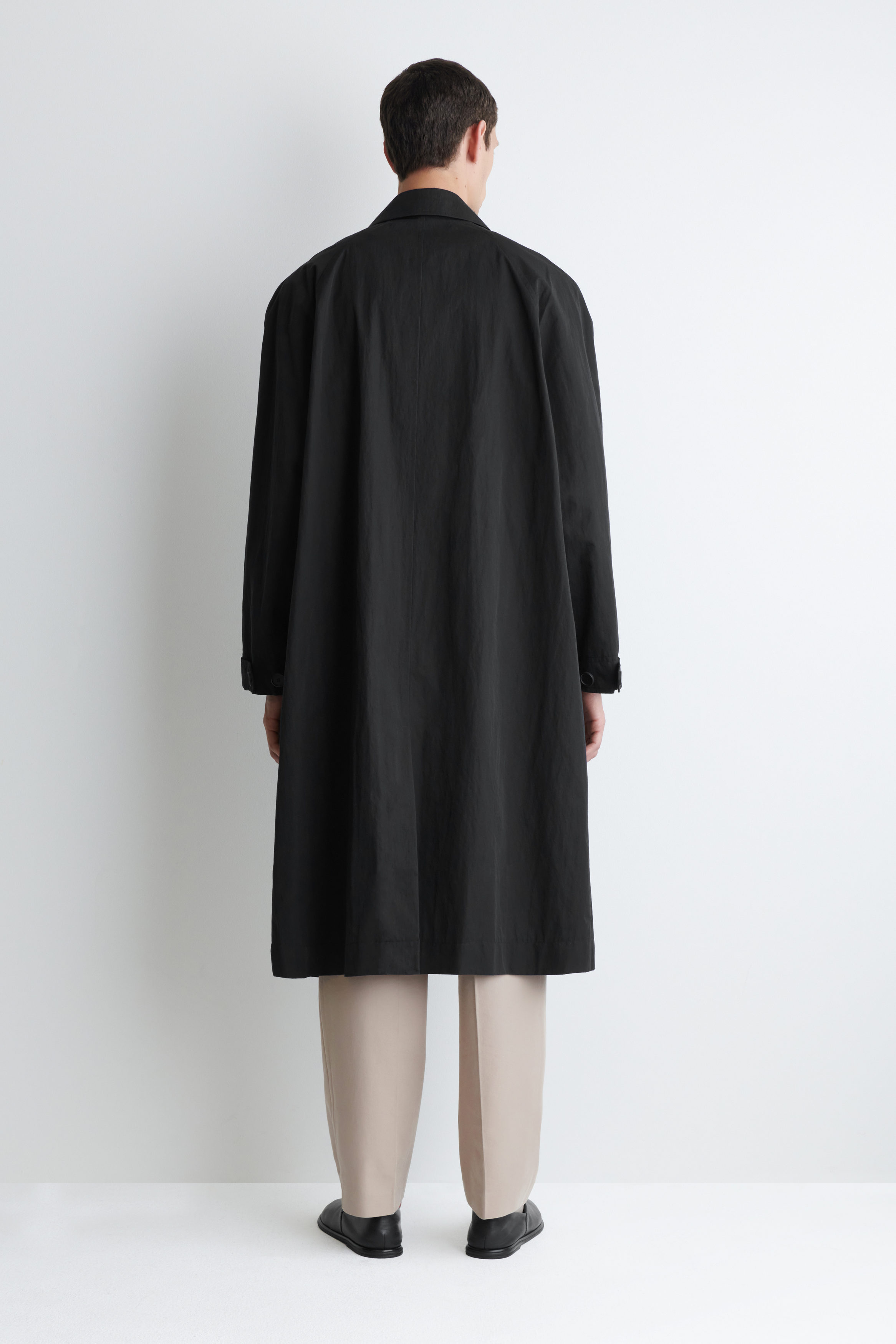 COS MANTECOロングコート　ブラック BELTED DOUBLE-FACED WOOL LONG COAT - BLACK | COS US