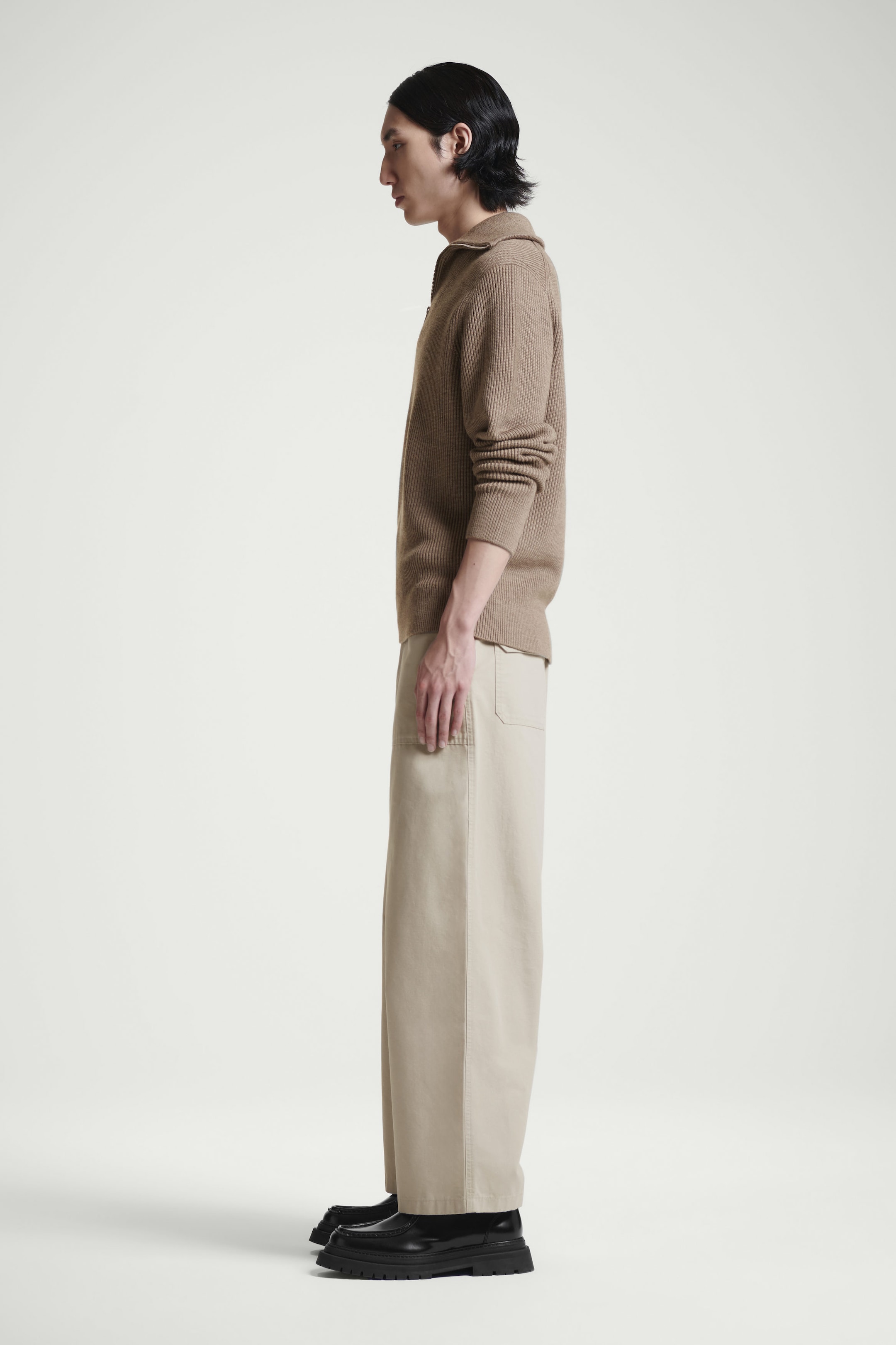 WIDE-LEG COTTON UTILITY TROUSERS