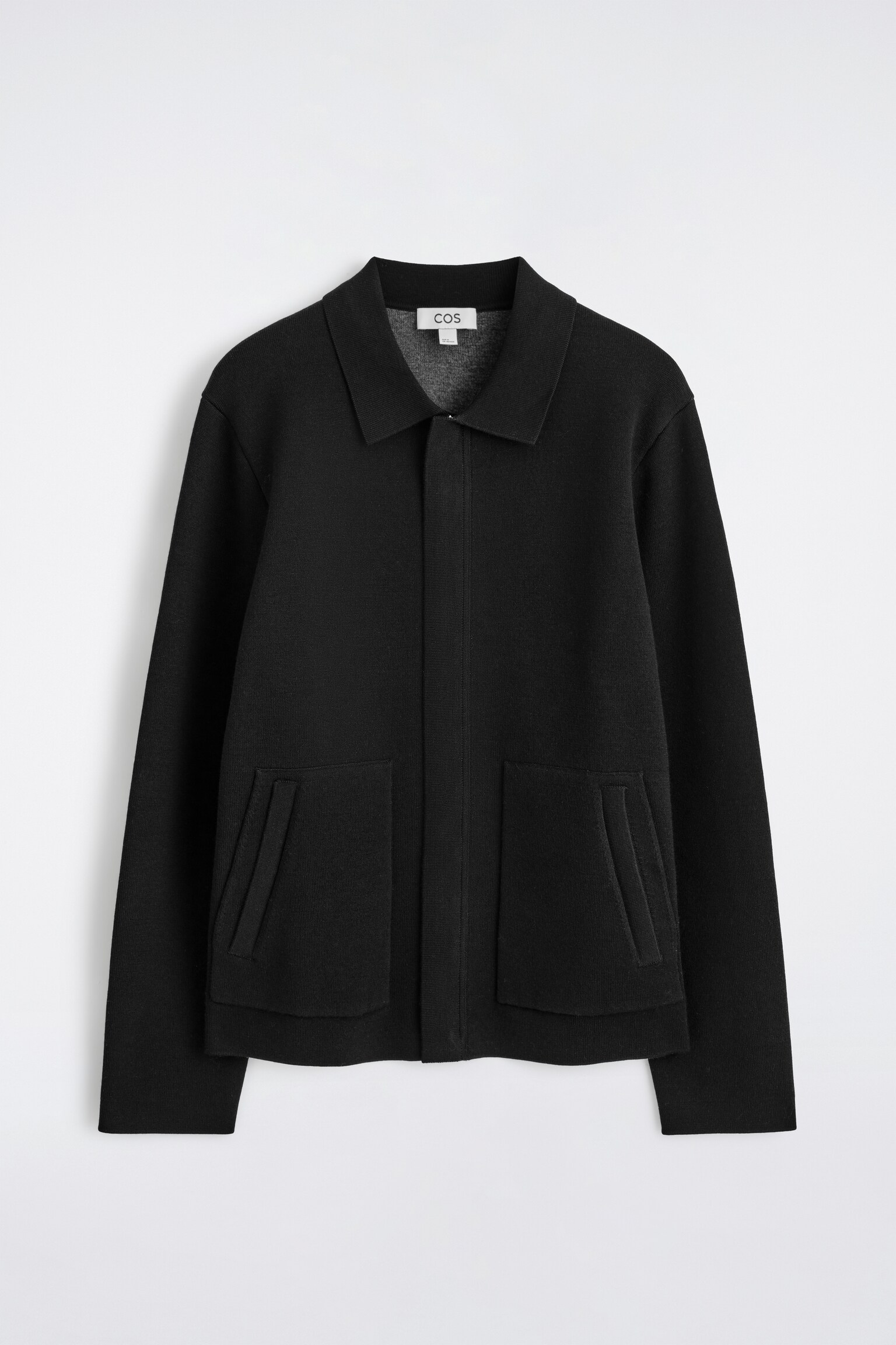 CHAQUETA DE PUNTO EN LANA DE DOBLE FAZ - NEGRO - 2