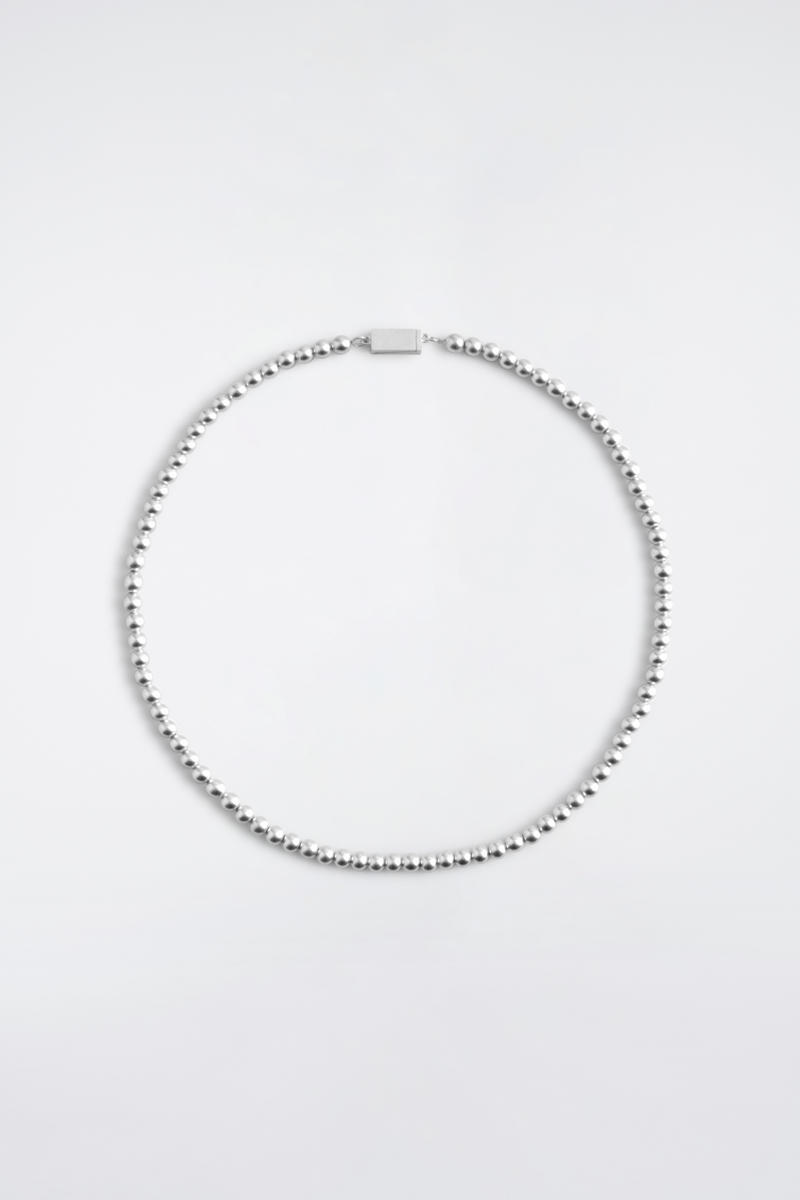 COS Beaded Necklace Silver-Coloured Men's