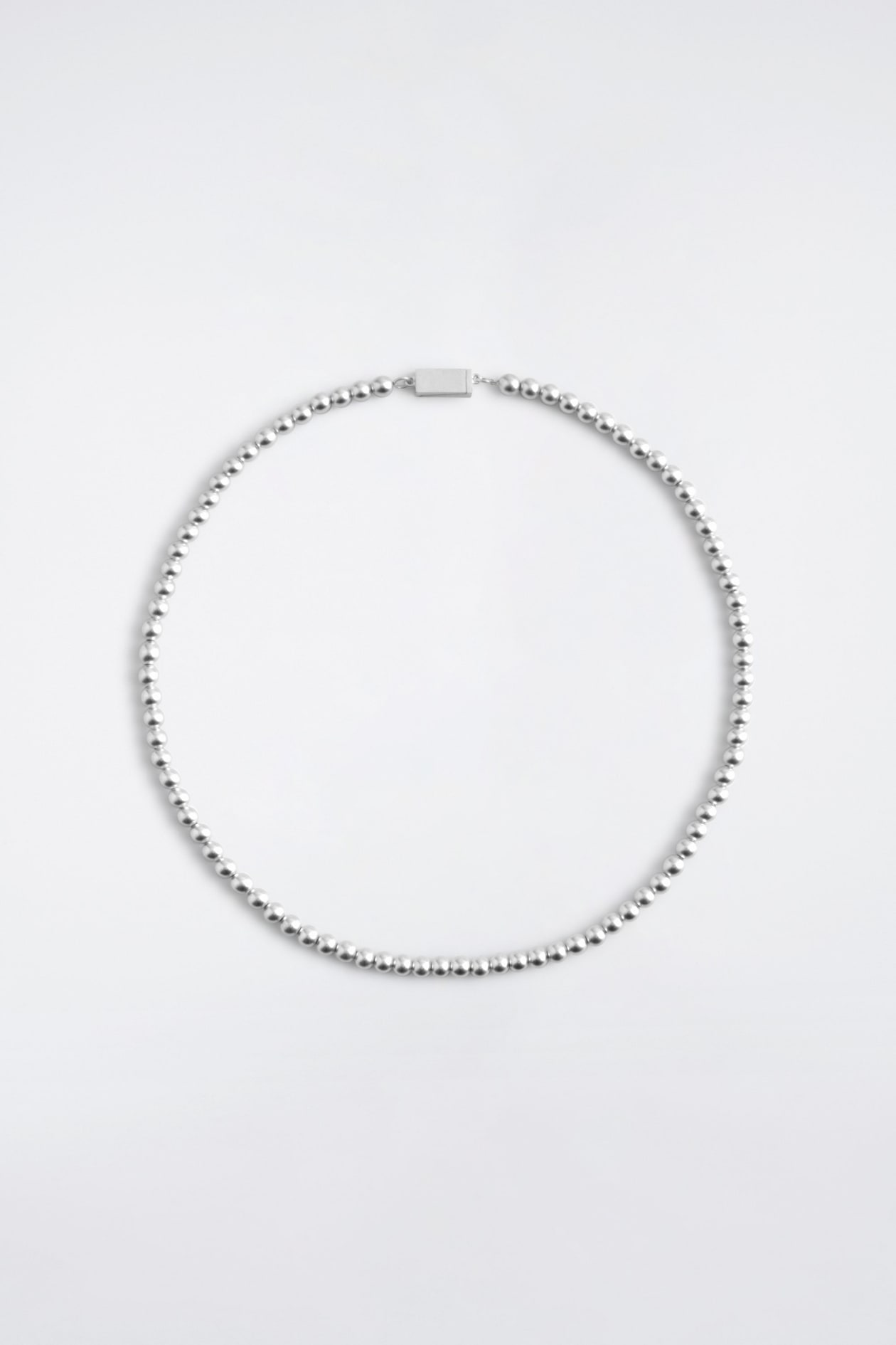 BEADED NECKLACE — SILVER