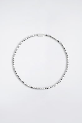 BEADED NECKLACE — SILVER 4