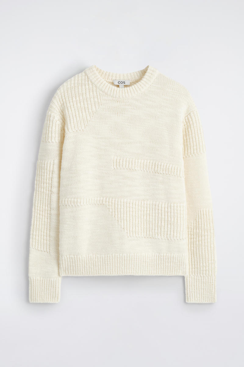 Ladder-Stitch Wool Sweater