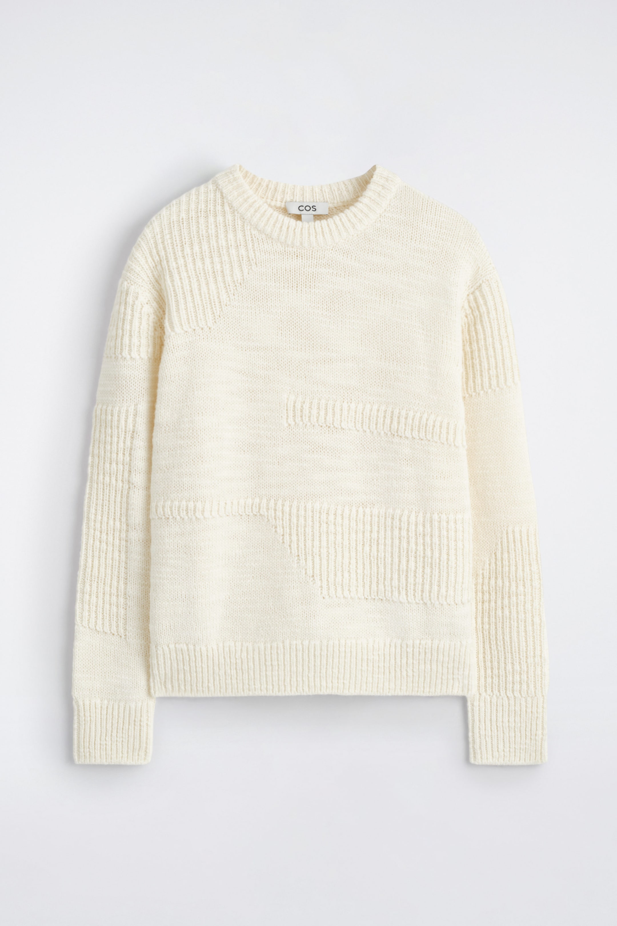 LADDER-STITCH WOOL SWEATER