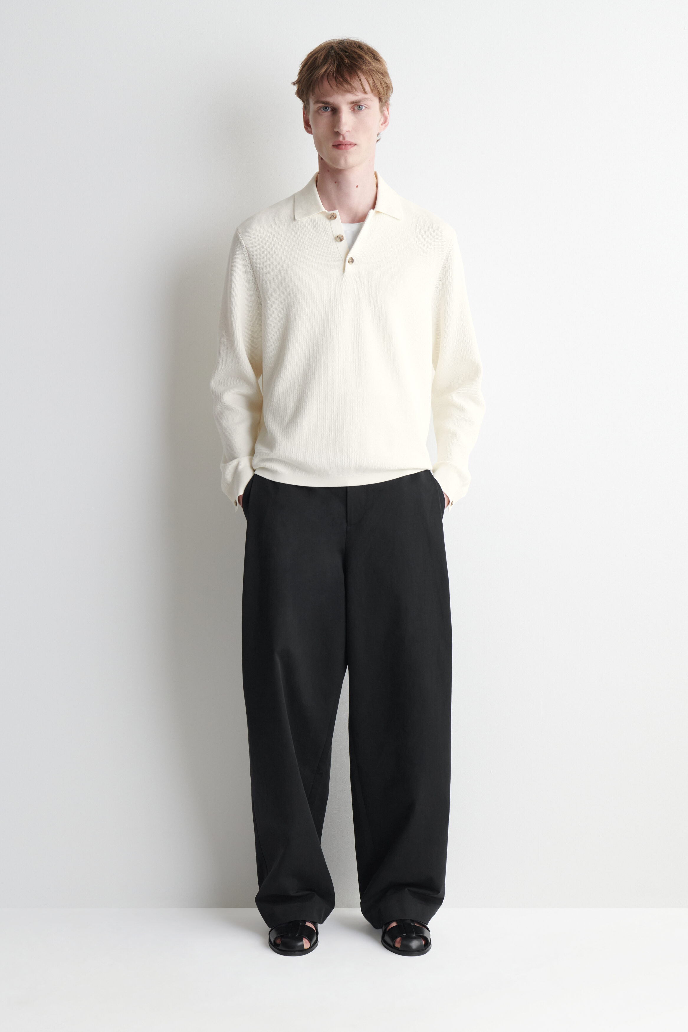 HONEYCOMB-KNIT POLO SHIRT - thumbnail 8