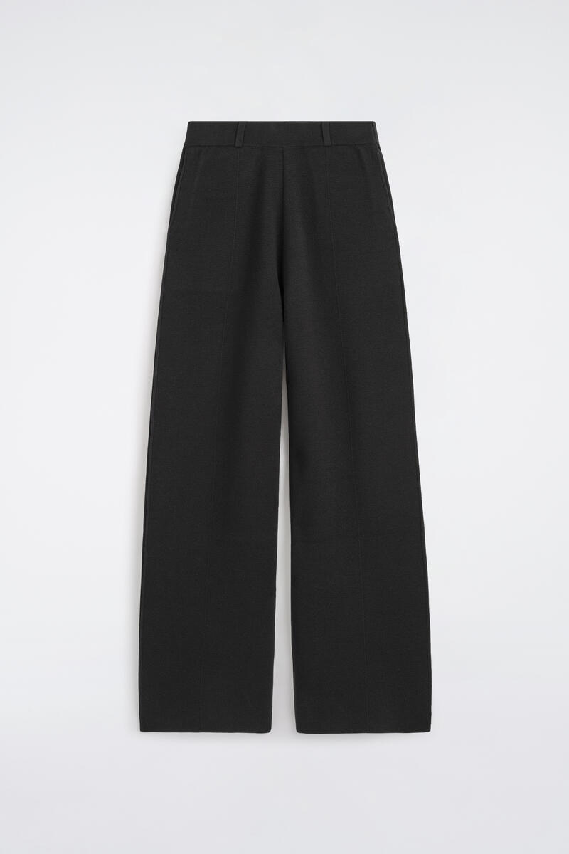 Merino Wool Blend Straight-Leg Pants