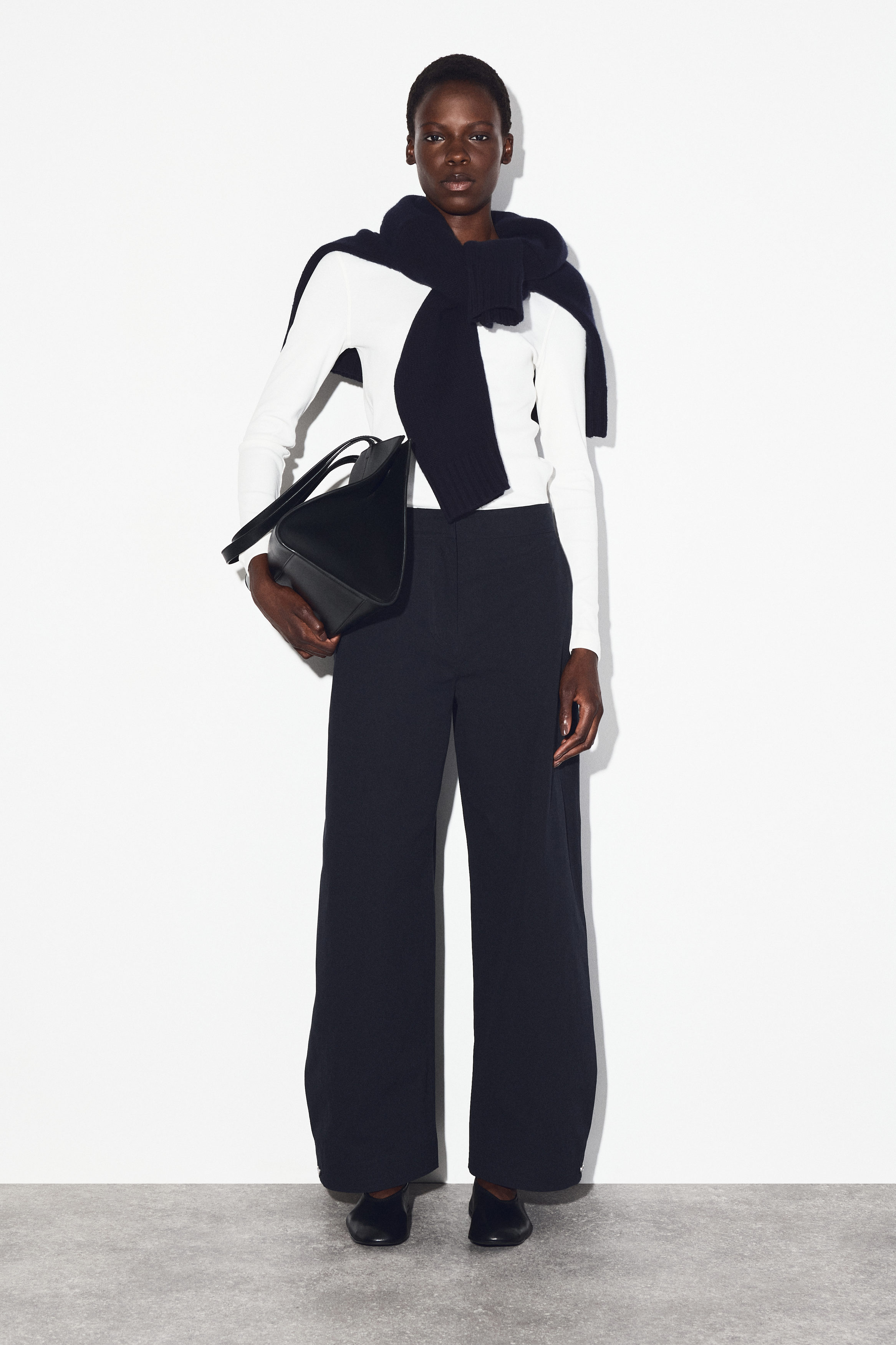 PIMA COTTON BARREL-LEG TROUSERS