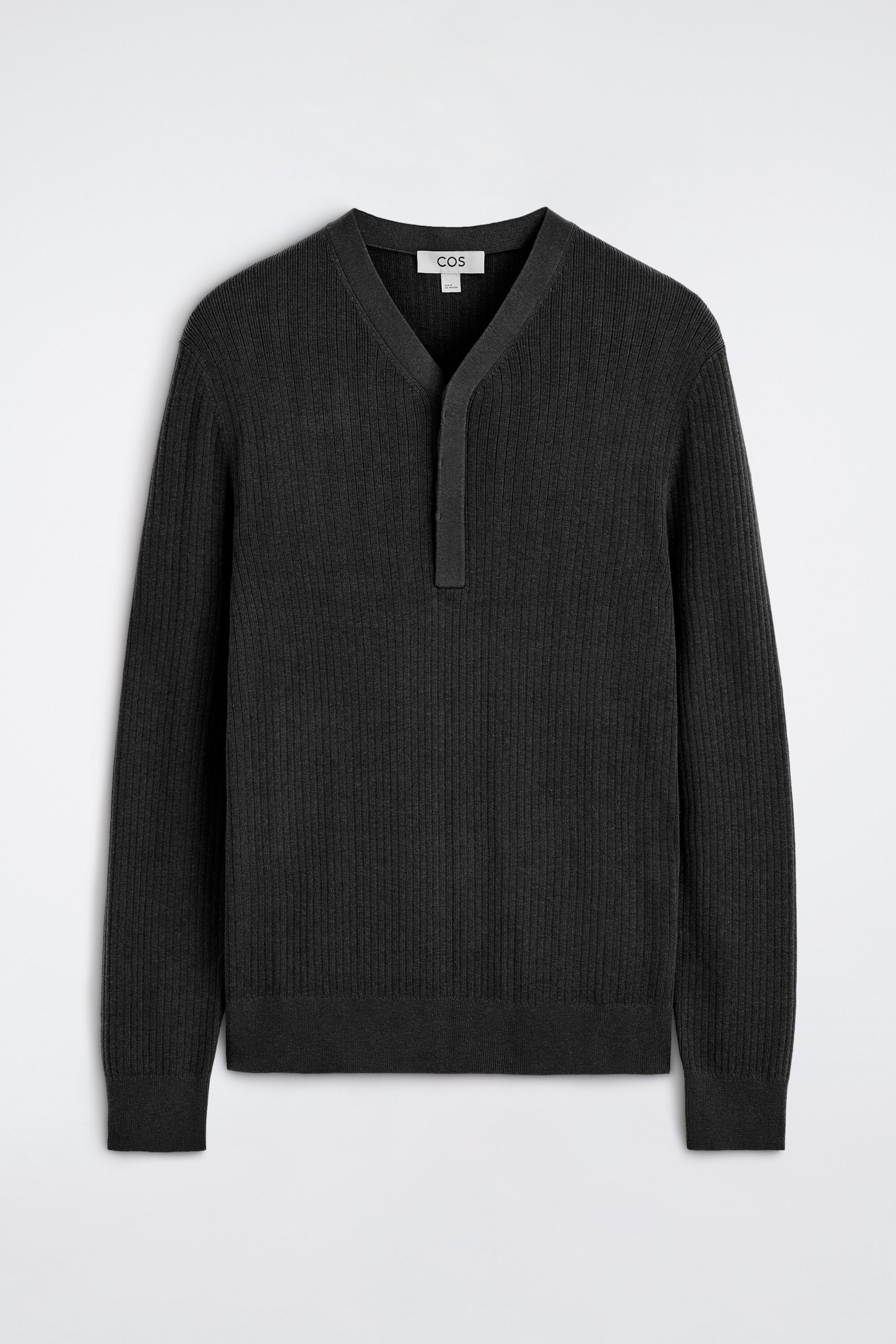 RIBBED-KNIT HENLEY TOP