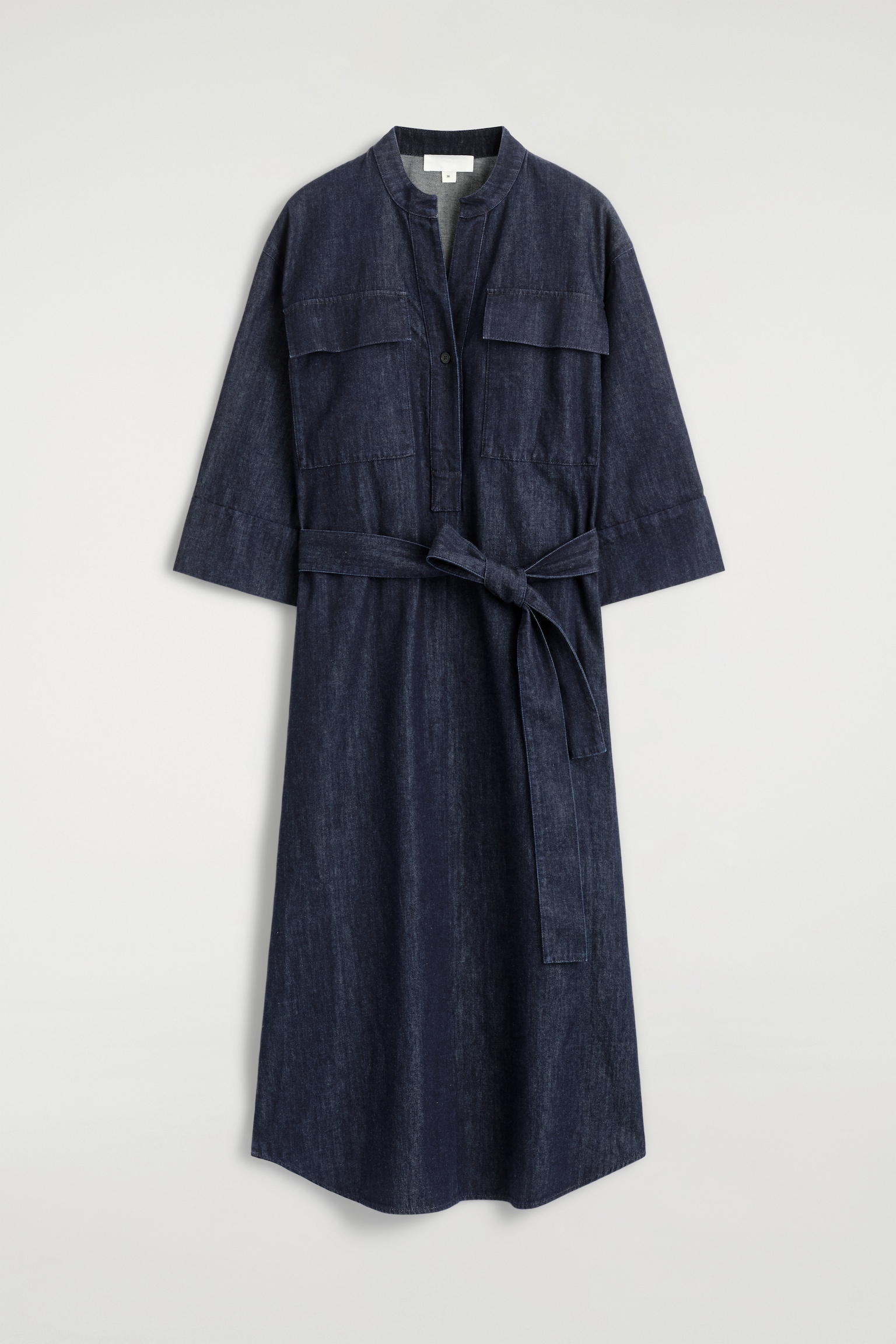 ROCHIE CĂMAȘĂ MIDI UTILITARĂ DIN DENIM - ALBASTRU ÎNCHIS - 2