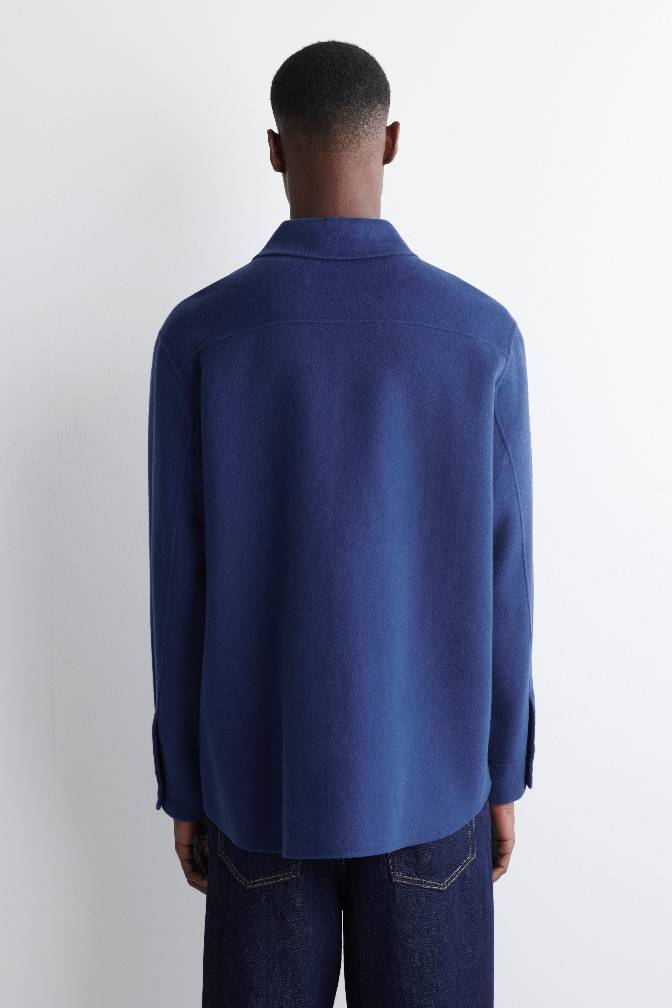 DOUBLE-FACED WOOL OVERSHIRT - COBALT BLUE | COS