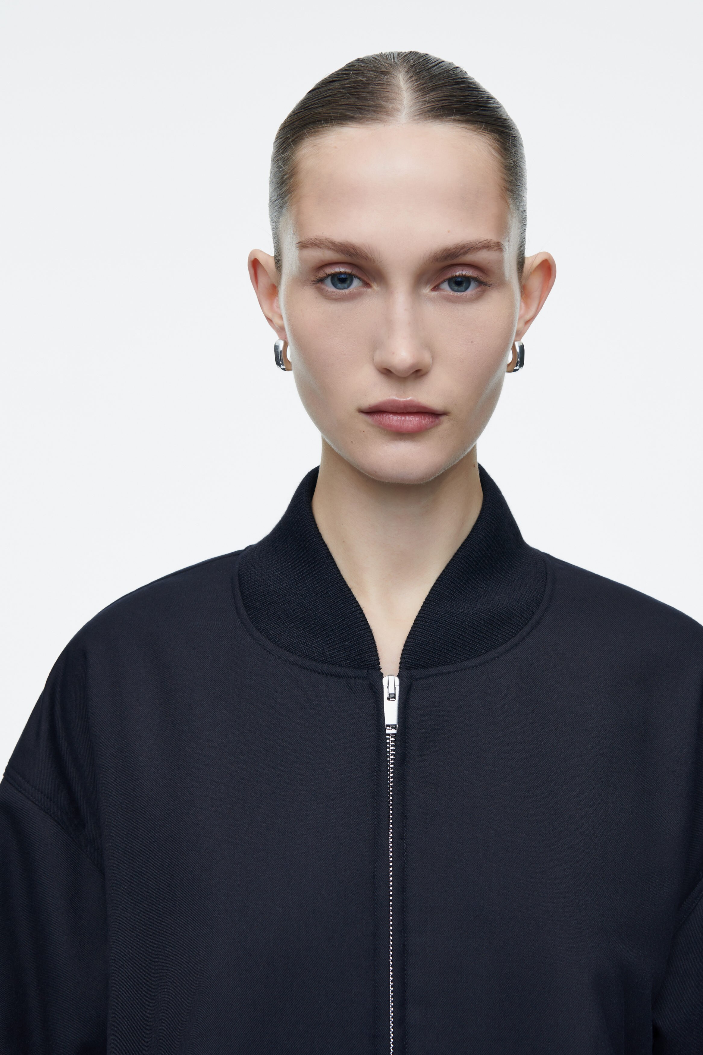 OVERSIZED WOOL BOMBER JACKET - NAVY | COS US