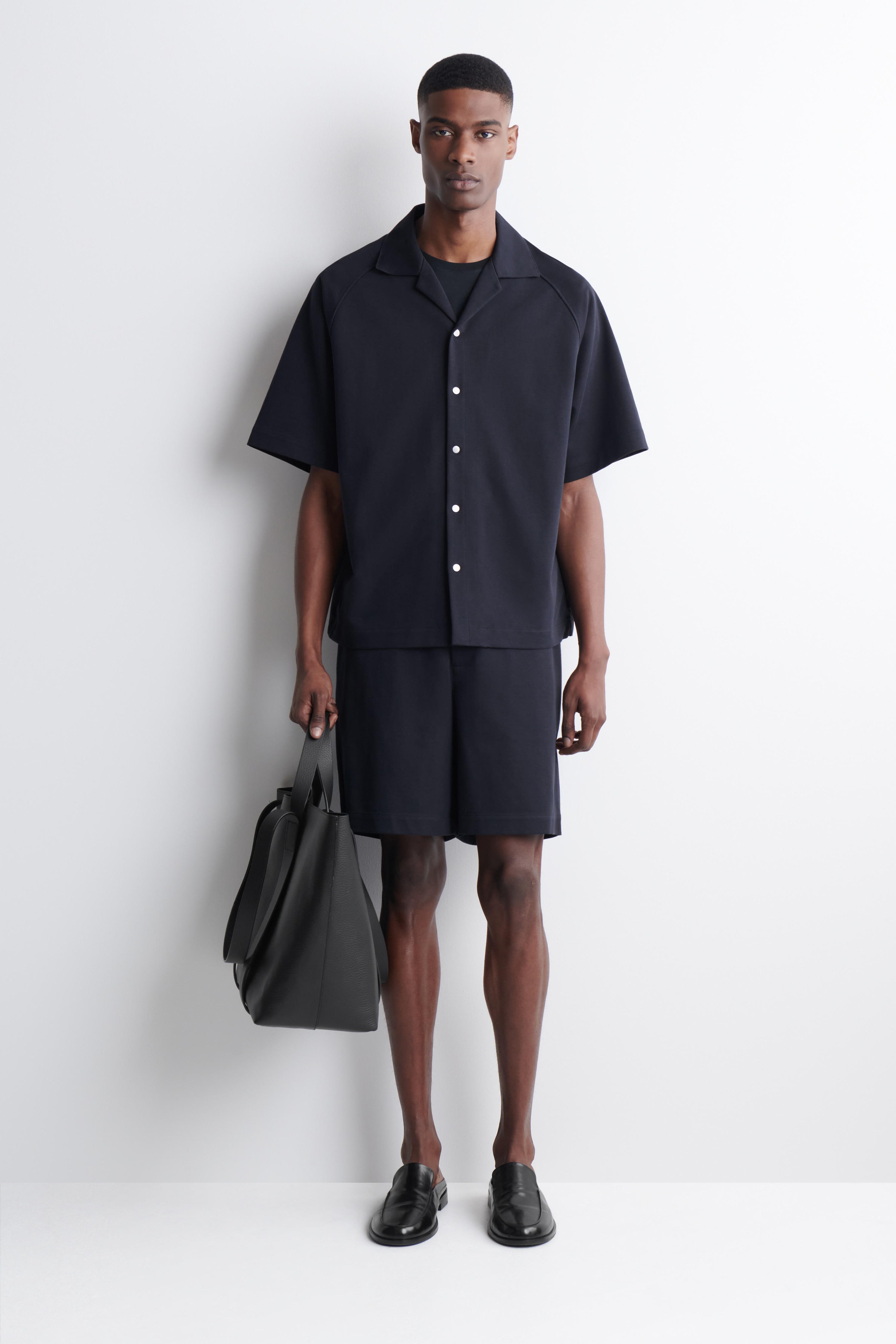 JERSEY-SHORTS MIT EINSÄTZEN UND ELASTISCHEM BUND - NAVYBLAU