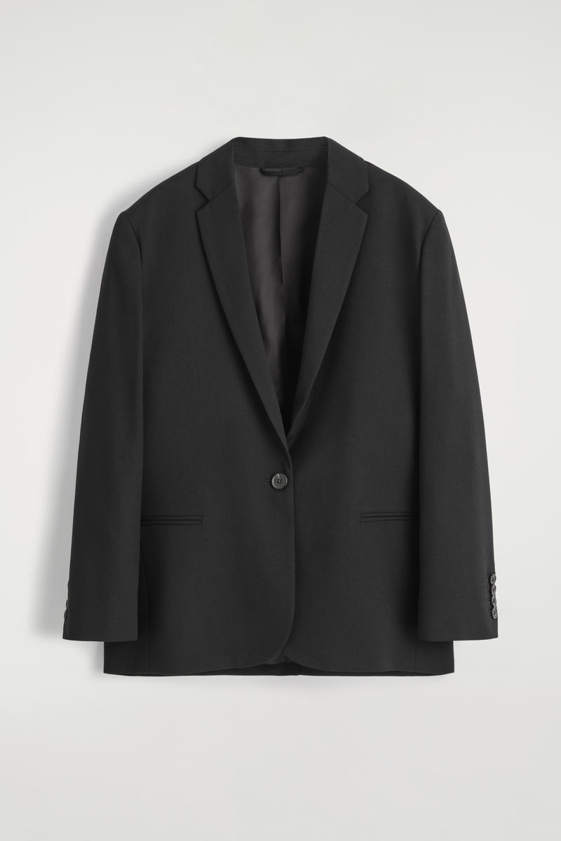 Cos Merino Wool-blend Blazer In Black