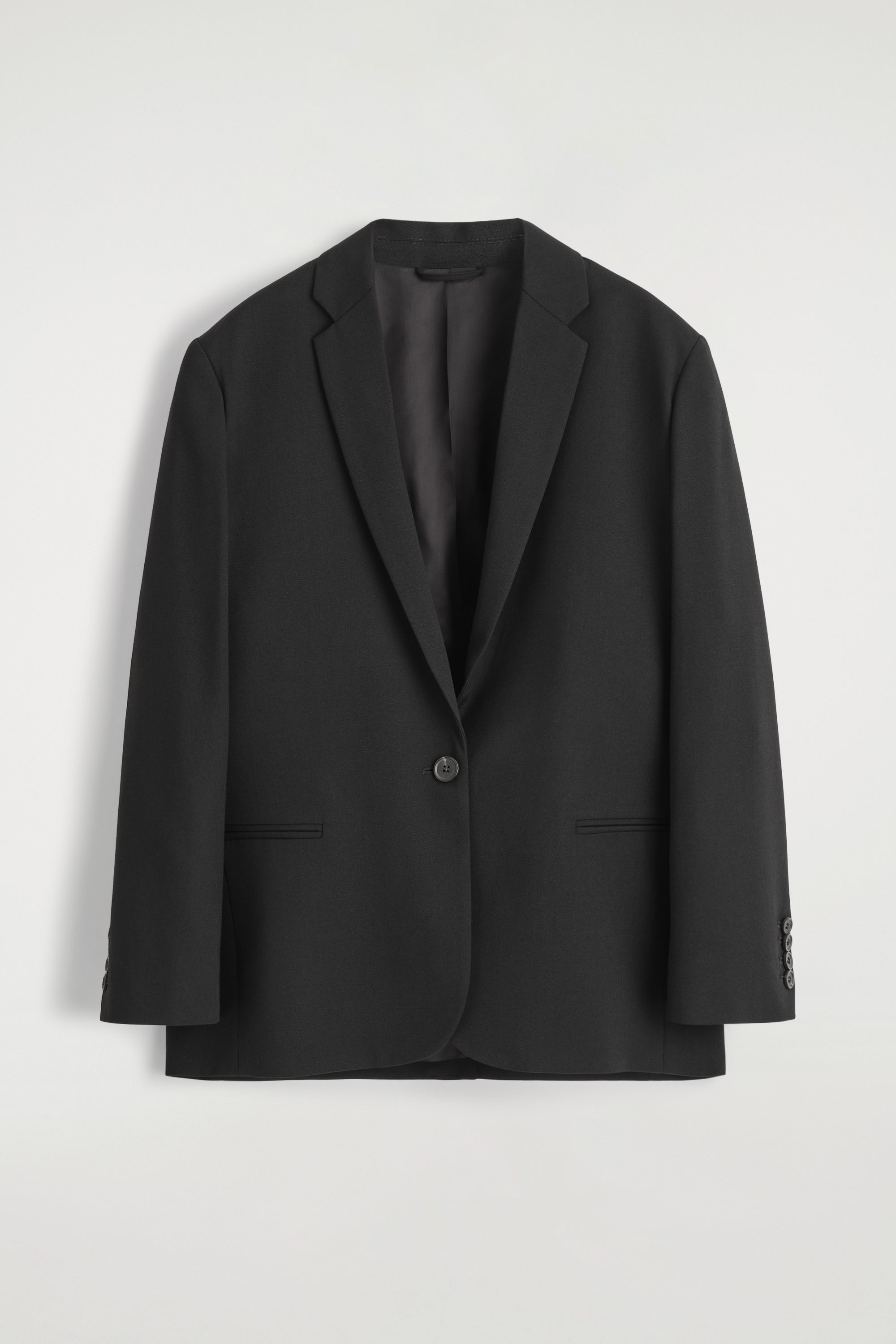 REGULAR SILK-BLEND VELVET BLAZER - BLACK | COS
