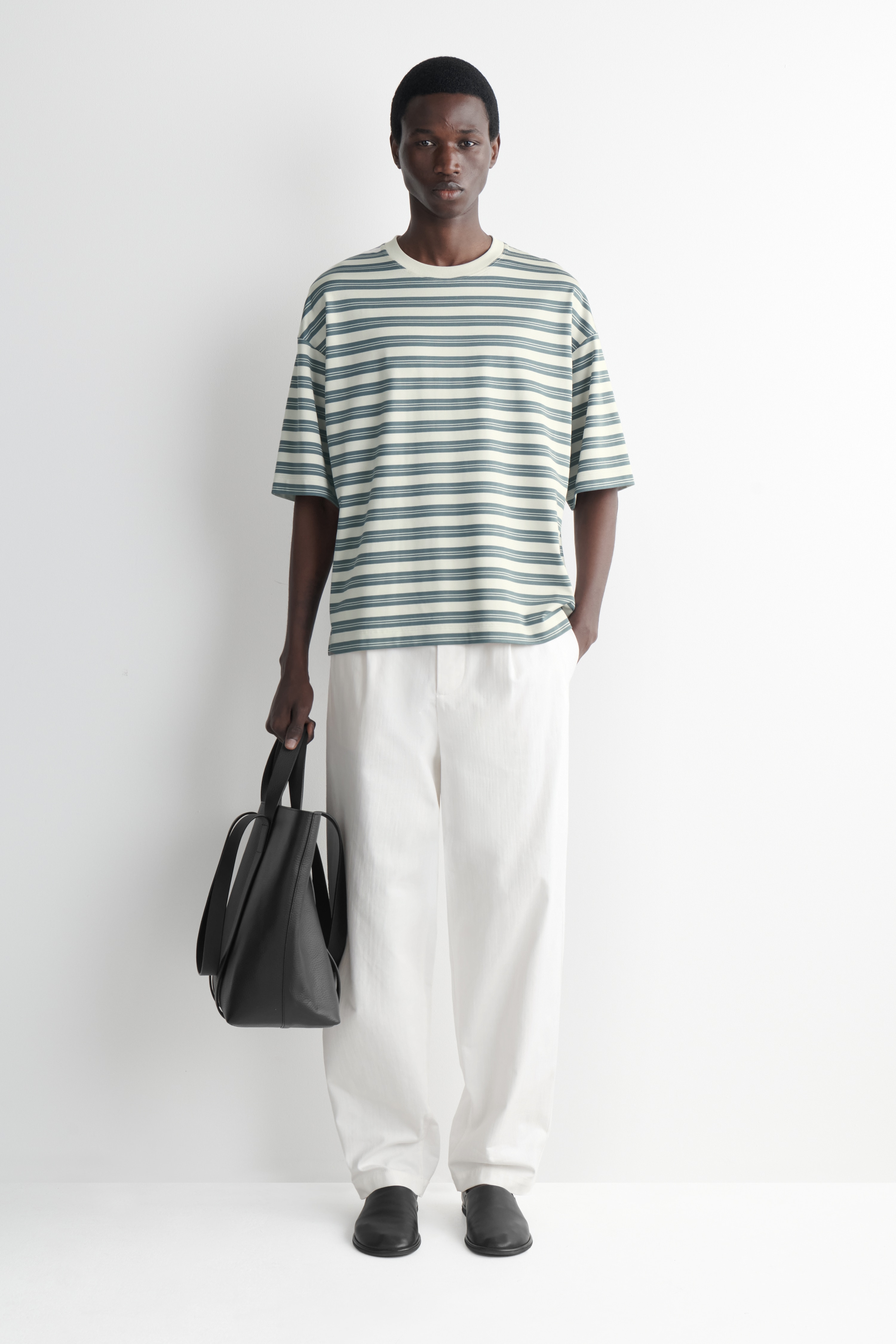 OVERSIZED STRIPED COTTON T-SHIRT
