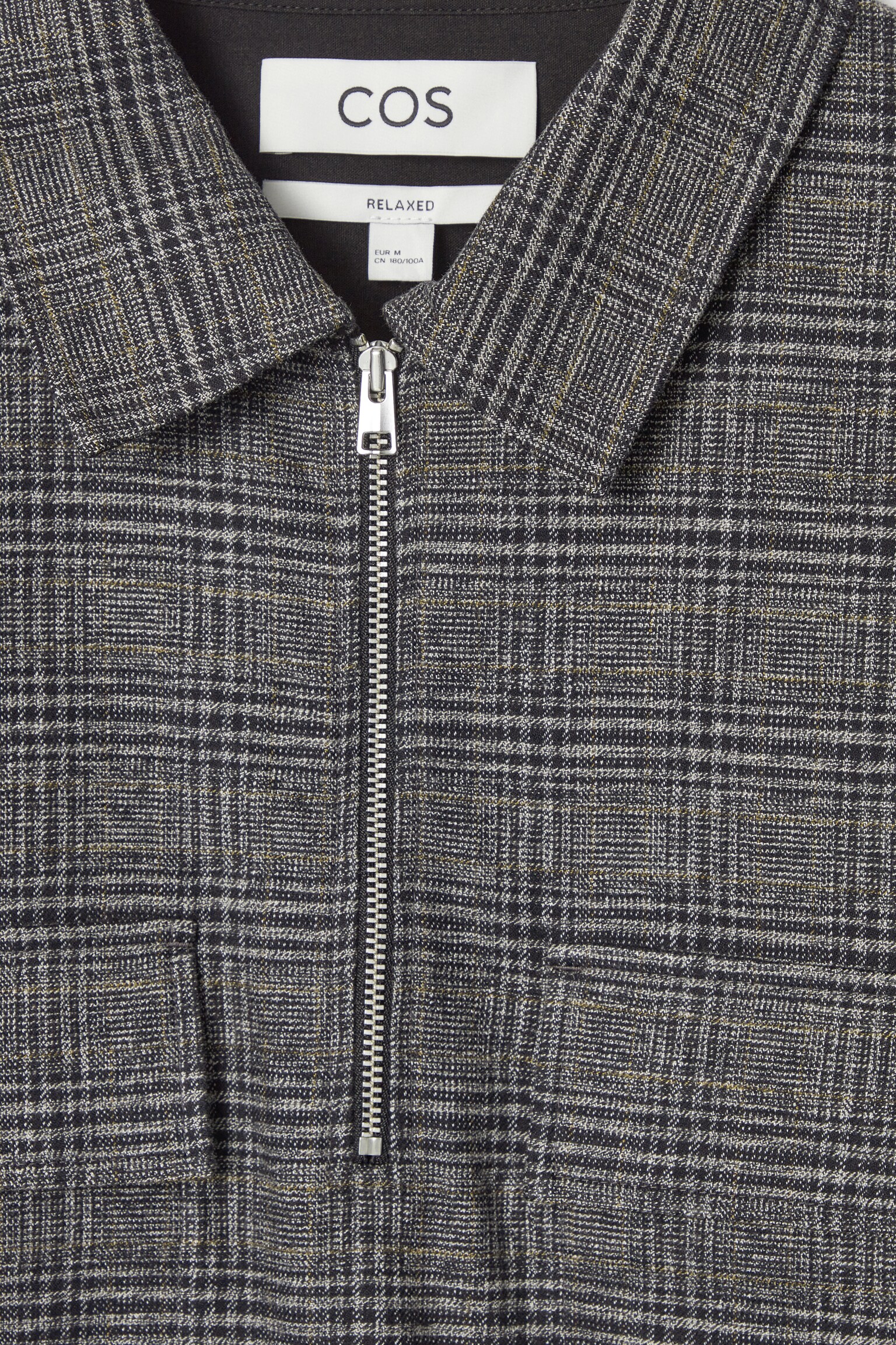 CHEMISE DÉCONTRACTÉE DEMI-ZIPPÉE CARREAUX EN COTON - NOIR / CARREAUX - 2