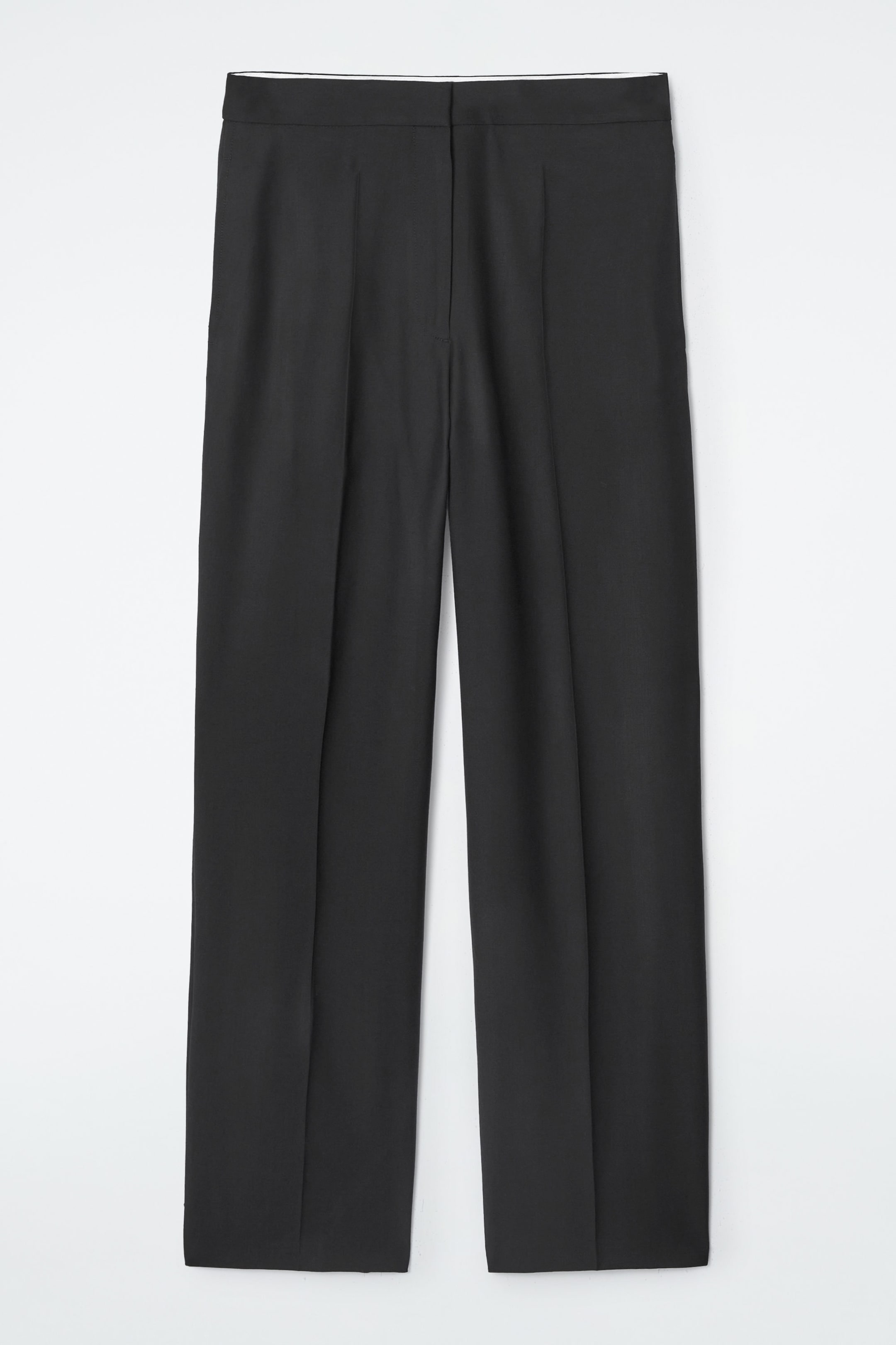 RELAXED WOOL BARREL-LEG PANTS