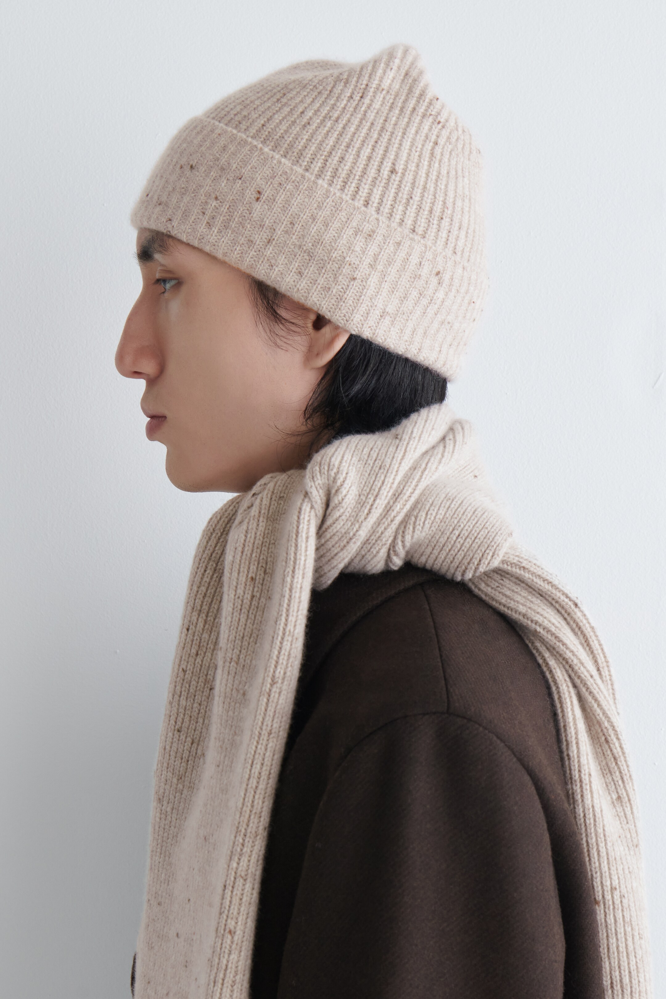 Agrandir l'image: BONNET EN LAINE-CACHEMIRE - BEIGE CHINÉ - FEMME | H&M BE 4