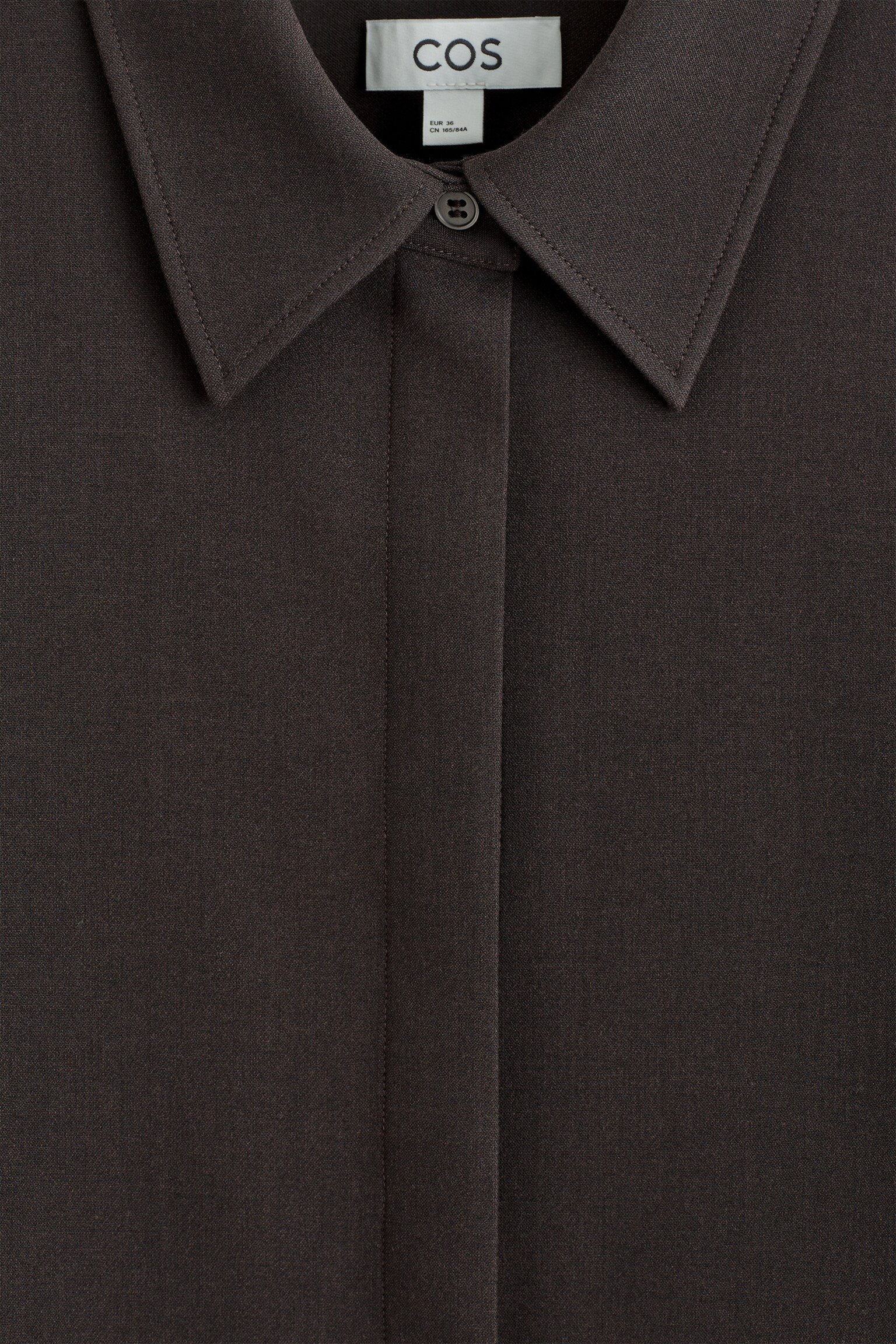 Lange mouwen mini overhemdjurk - DONKERBRUIN - 4