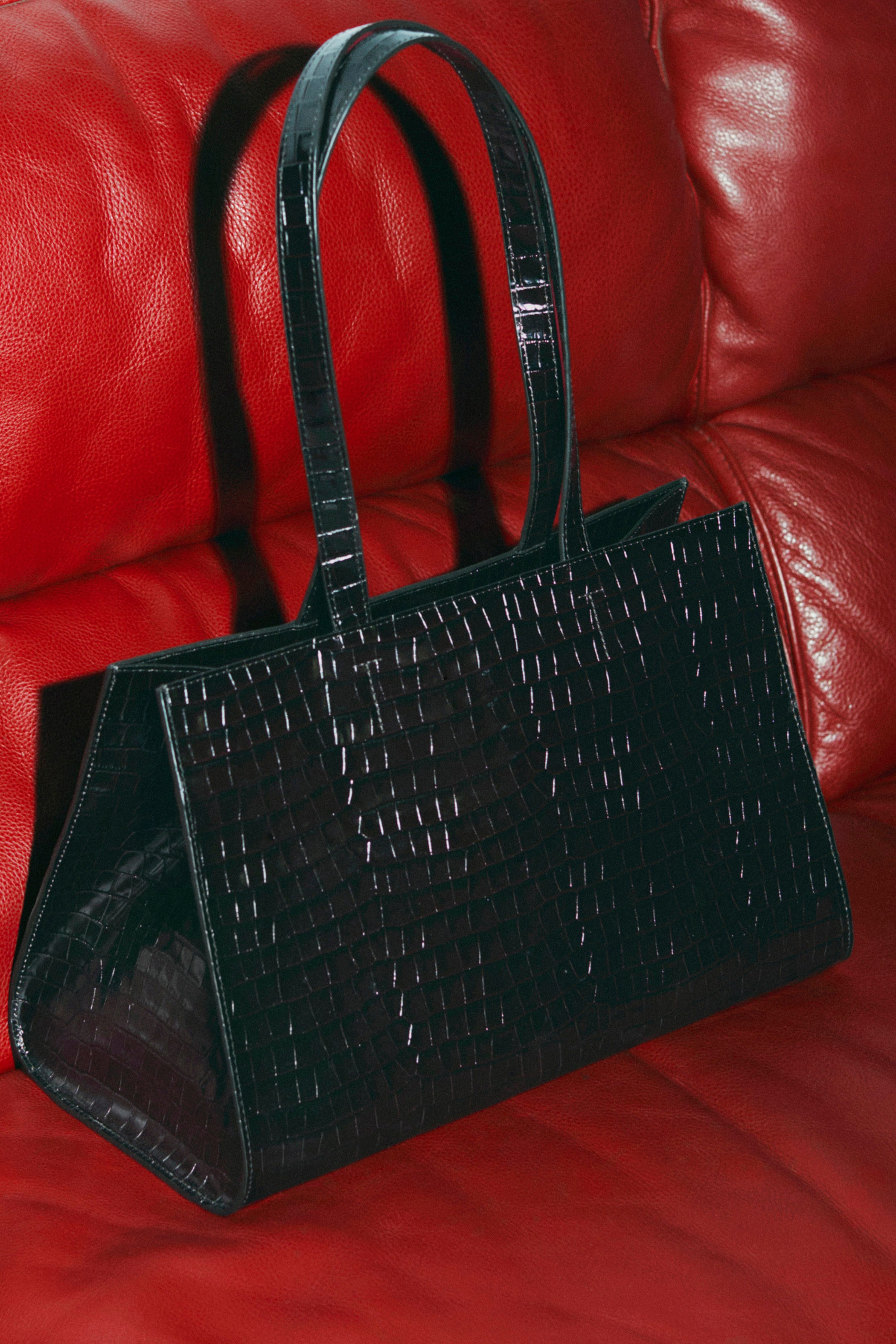 SAC CABAS GALLERY - CUIR EFFET CROCO