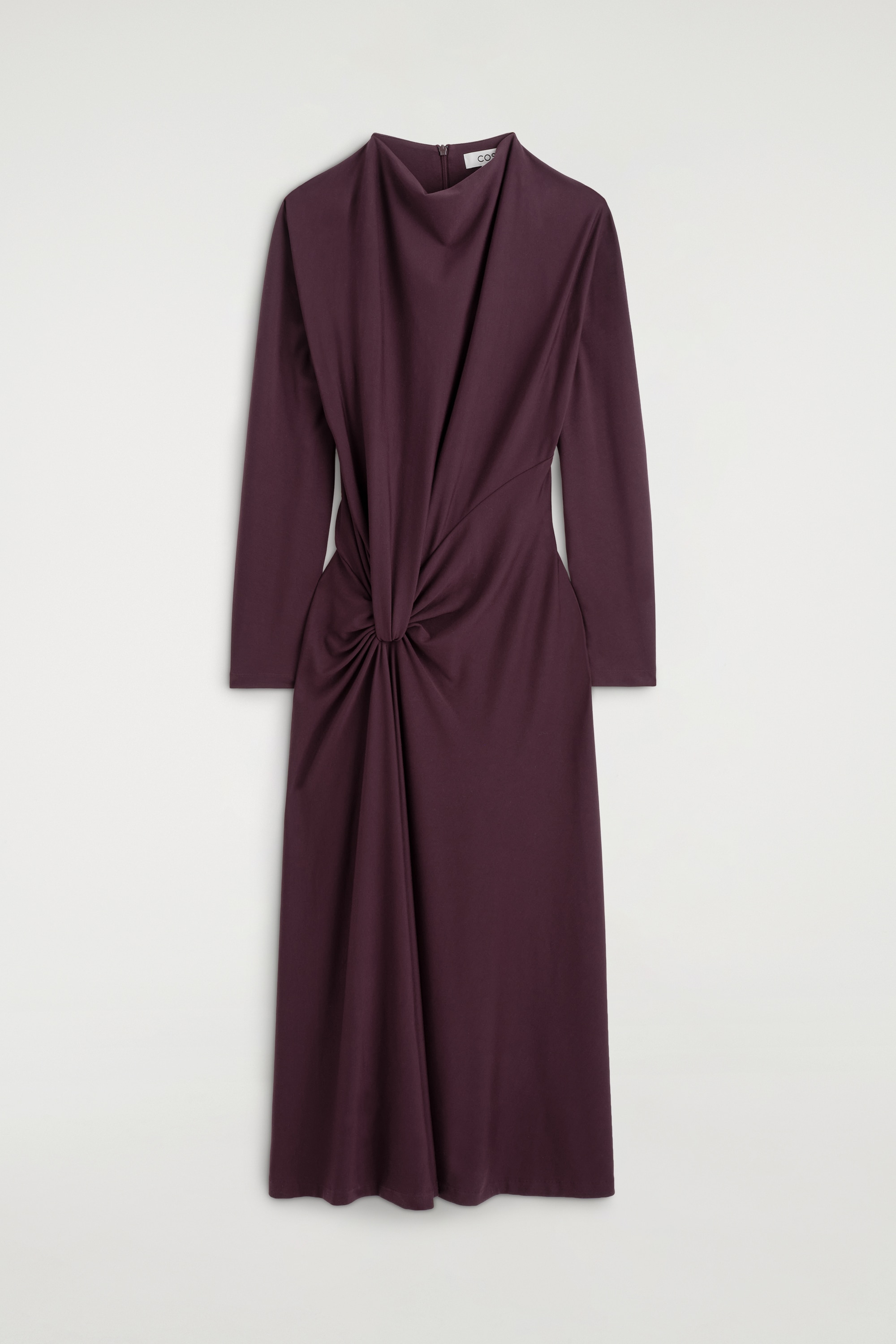 ROBE MIDI DRAPÉE À DÉTAIL TORSADÉ