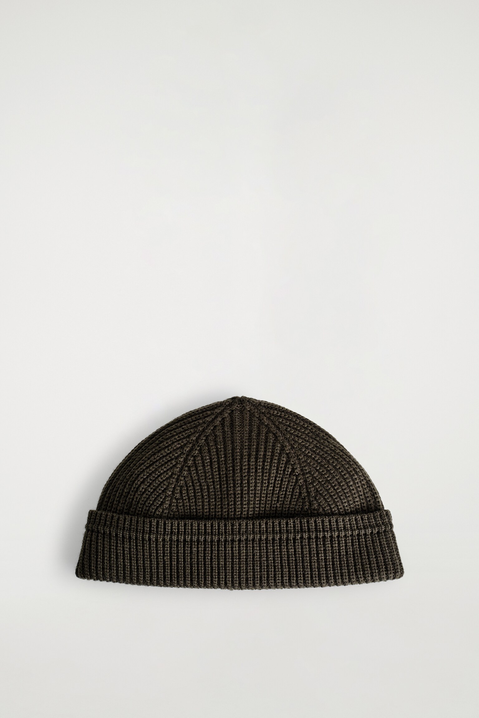 WOOL FISHERMAN BEANIE - DARK KHAKI/CHARCOAL MÉLANGE - 2
