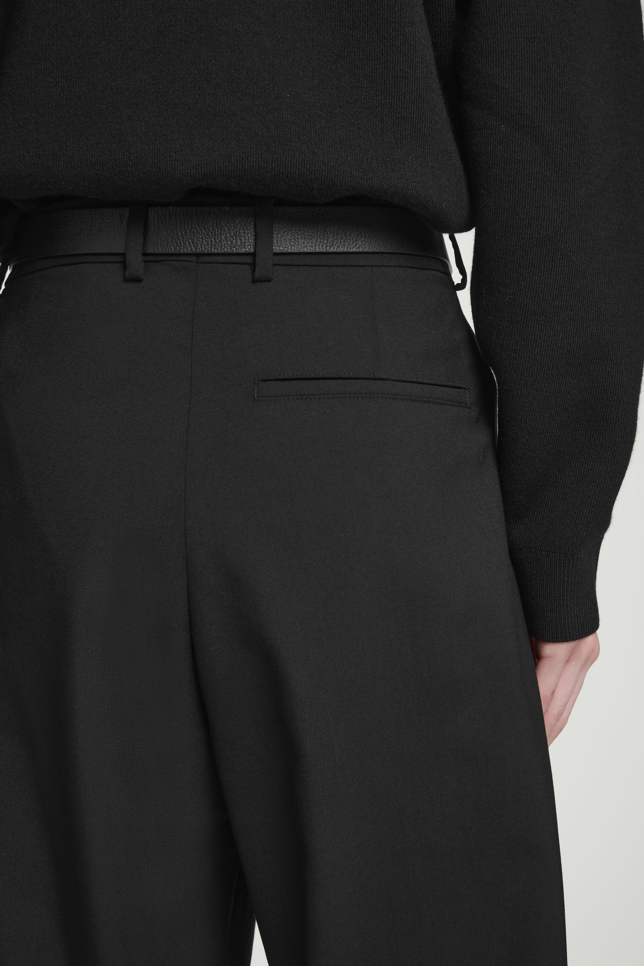 WOOL-HOPSACK PANTS- WIDE