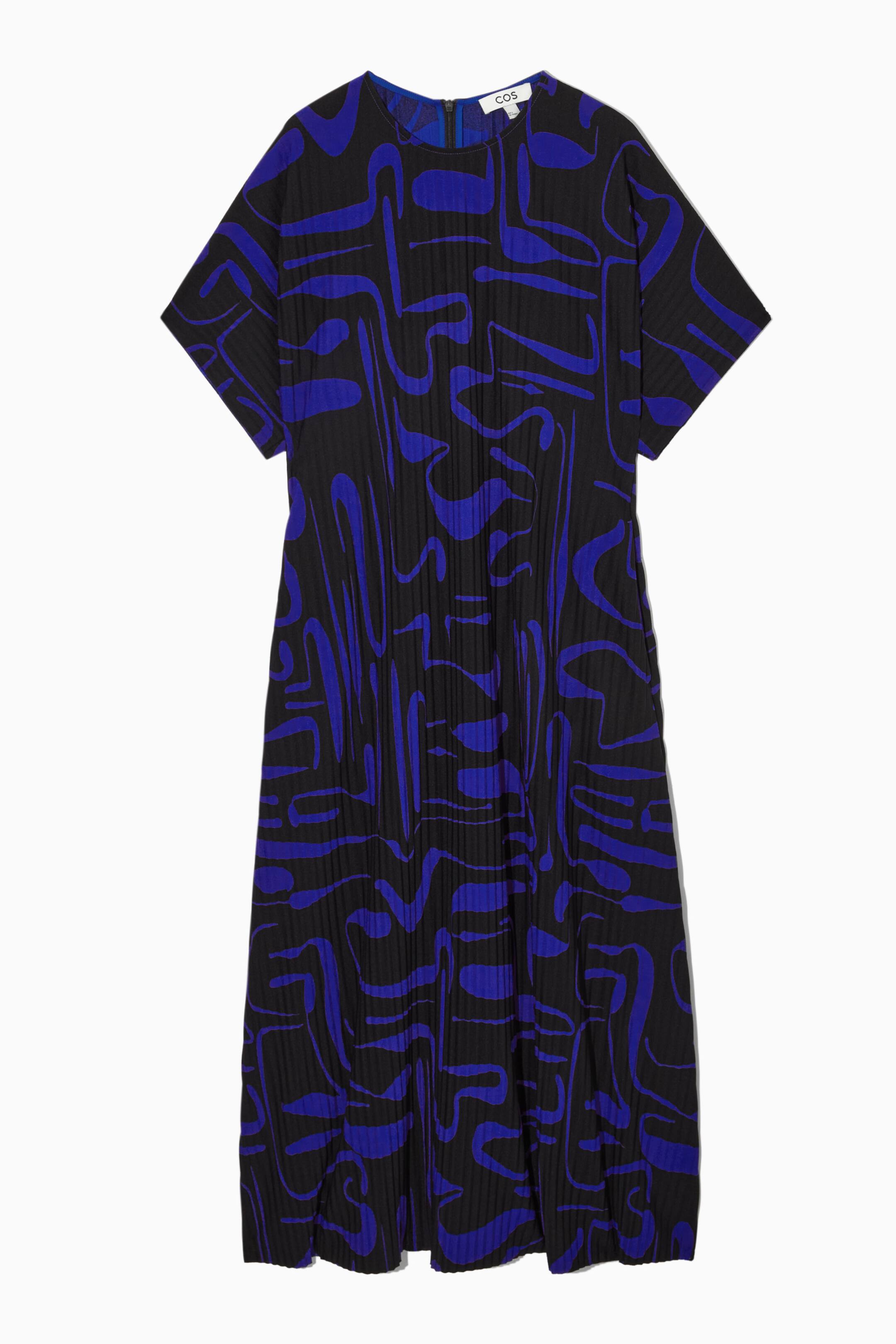 View larger image: PLEATED MIDI T-SHIRT DRESS - BRIGHT BLUE / NAVY - Ladies | H&M GB 1